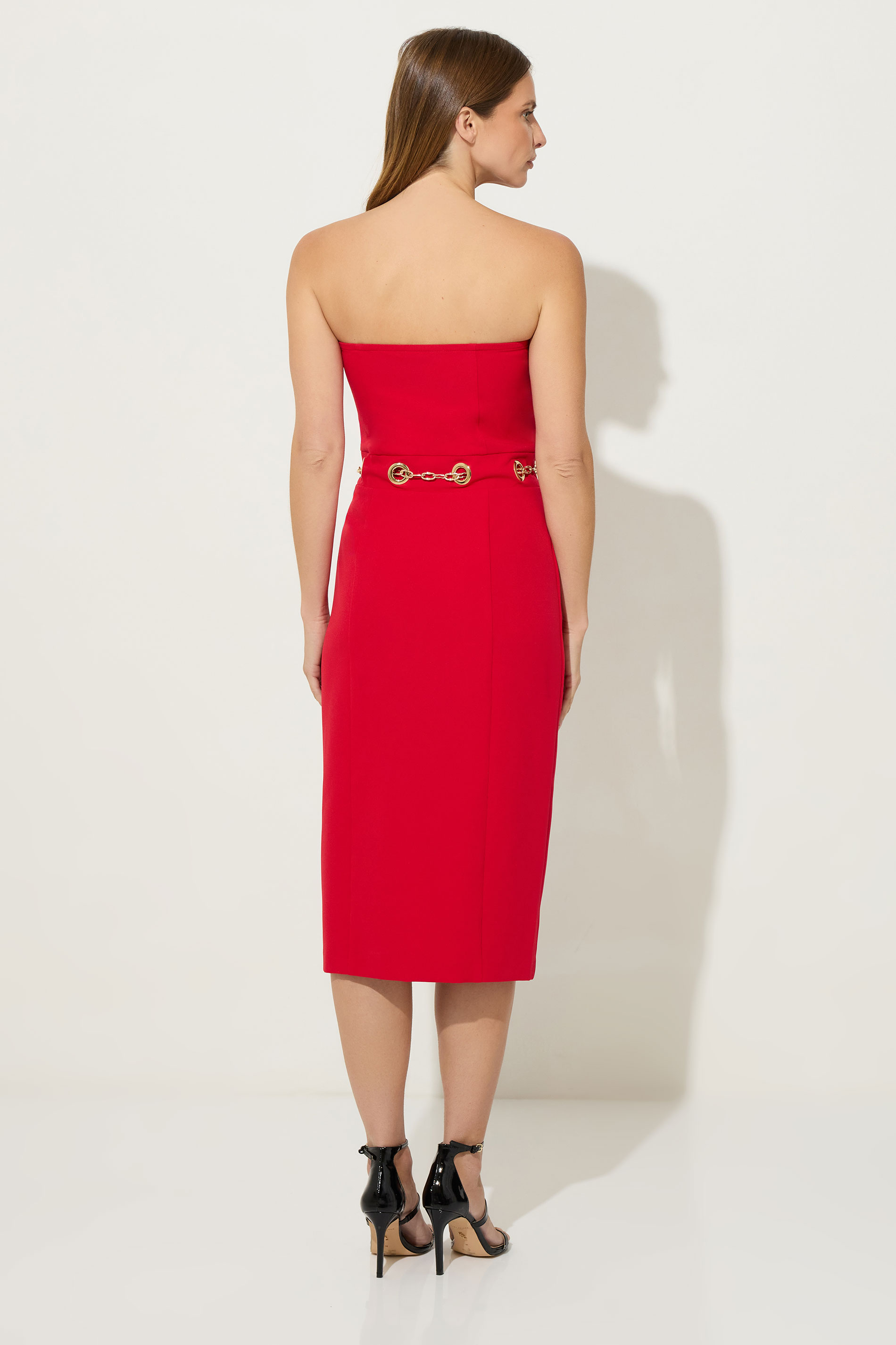 STAR Red Chain Bandeau Midi Dress | StarByJM 4