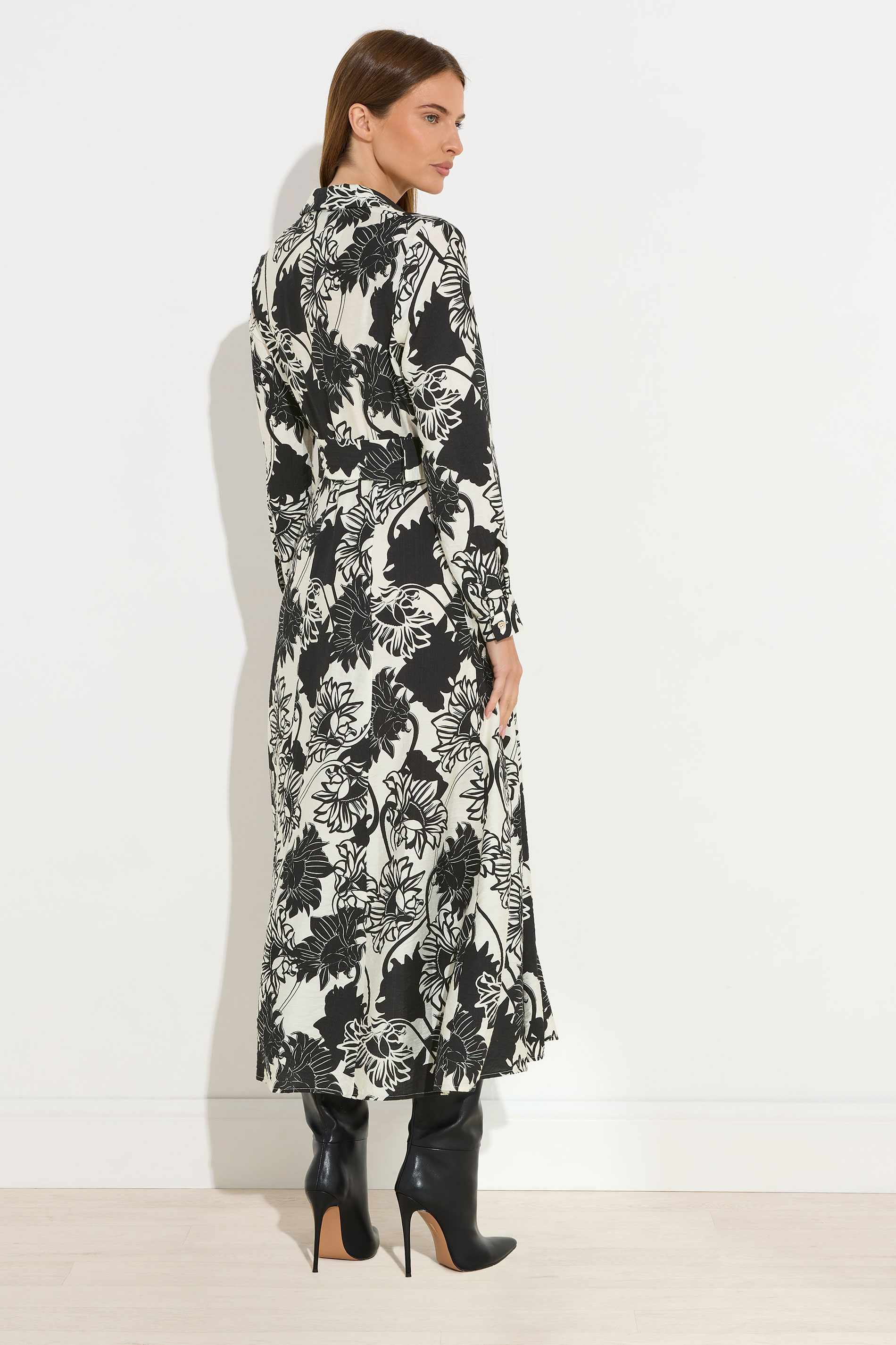 STAR Black Floral Print Button Through Dress | StarByJM 5