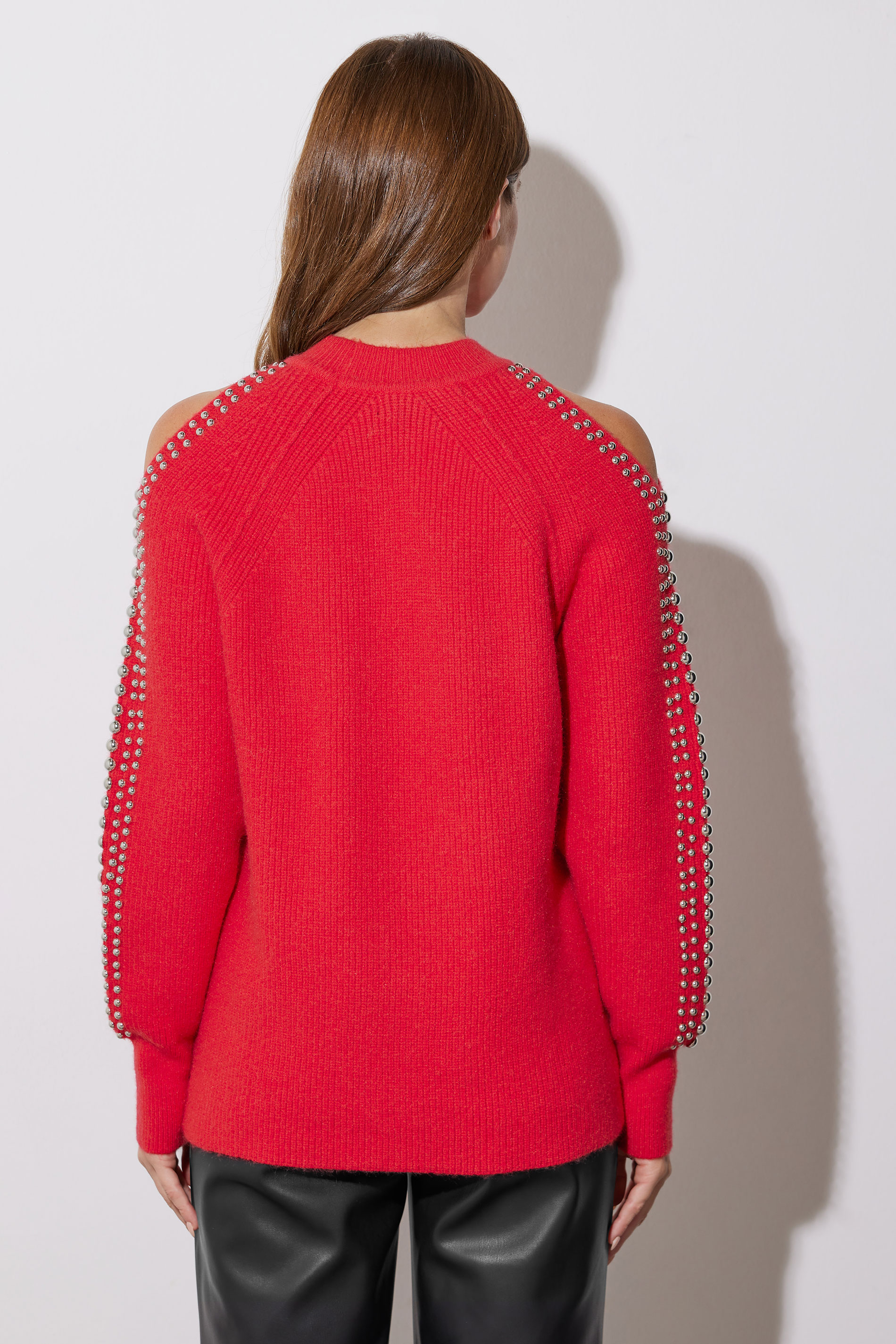 STAR Red Embellished Sleeve Jumper | STAR x JM 4