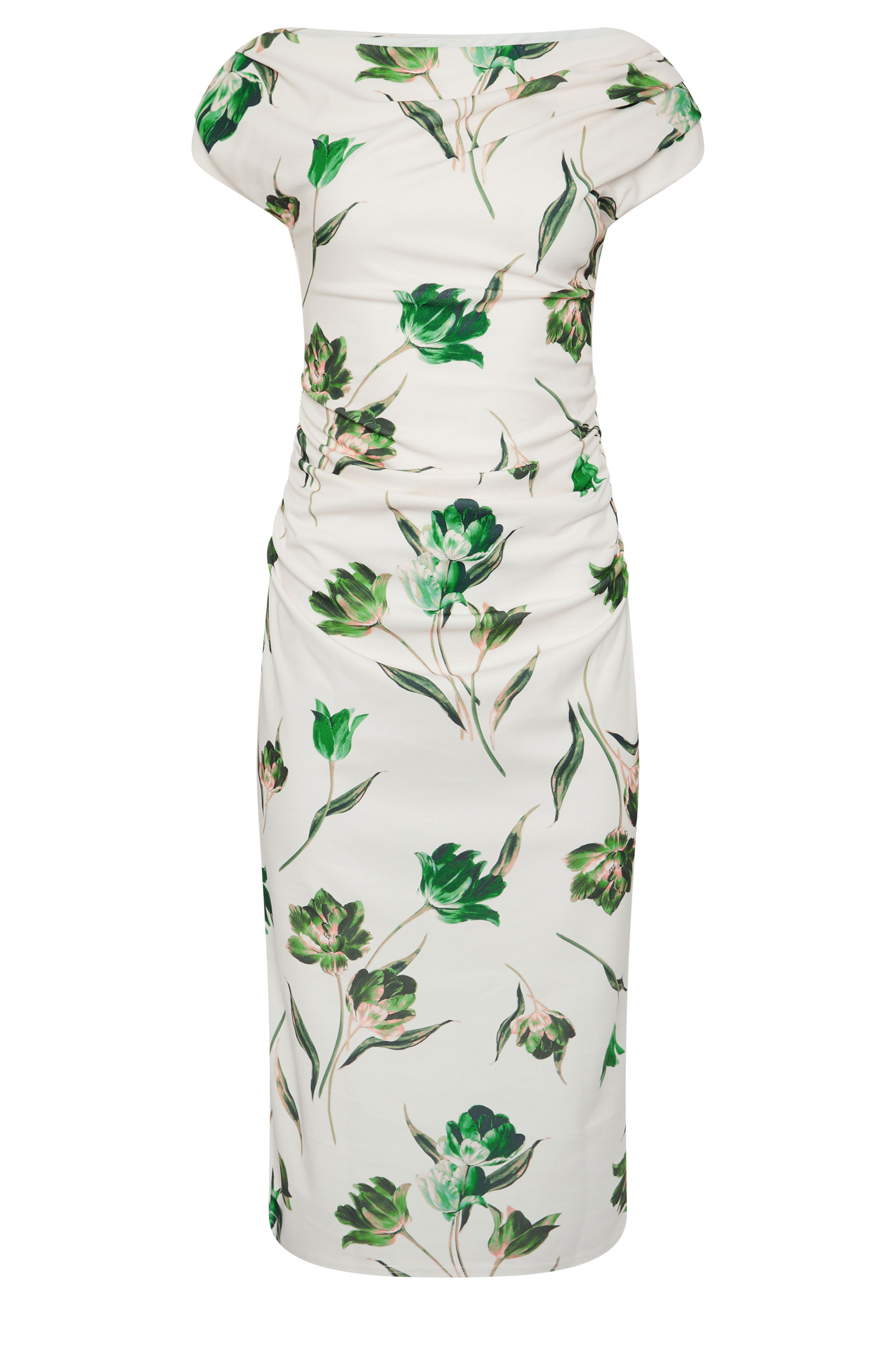 STAR White Floral Draped Midi Dress | StarByJM 1