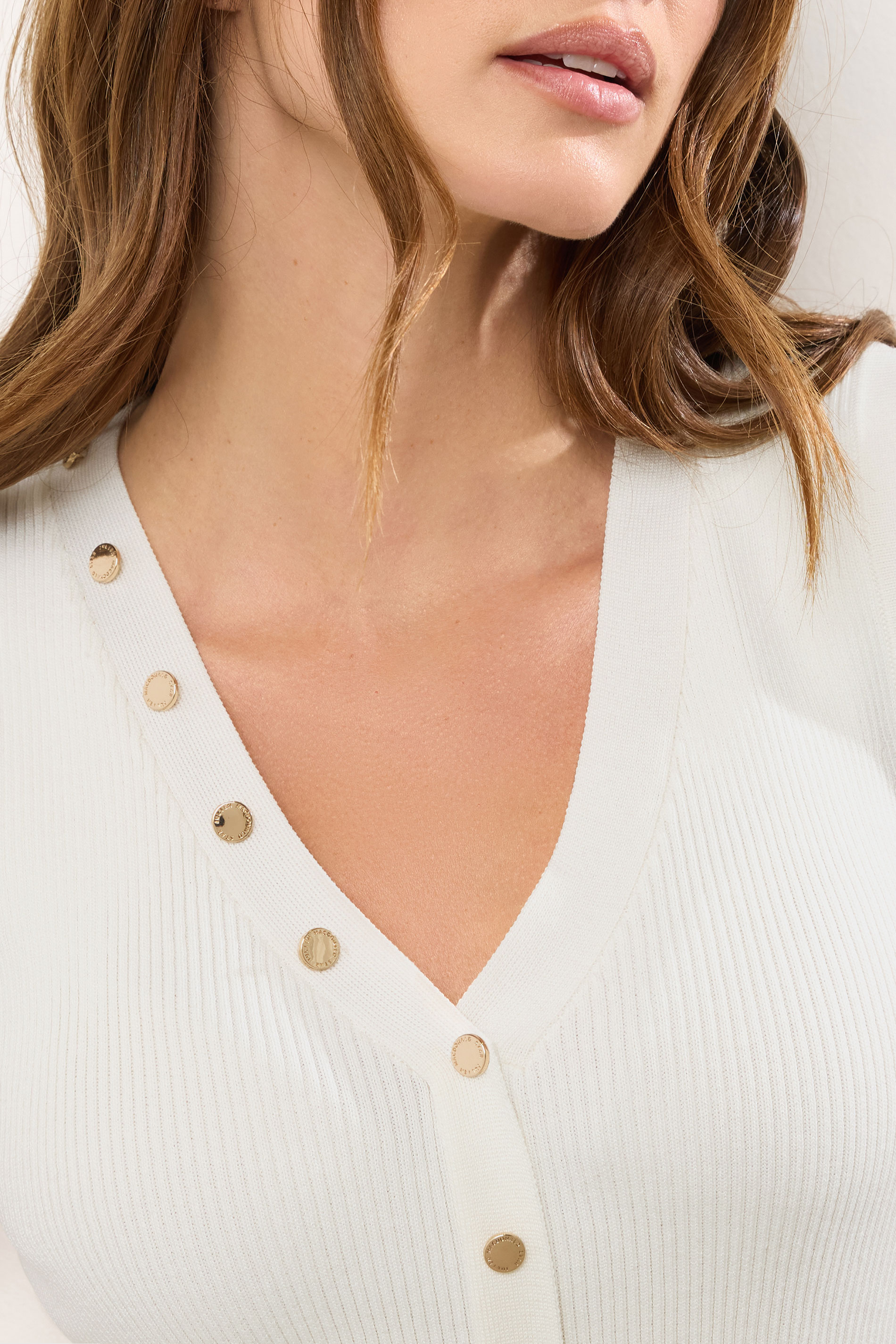 STAR Ivory White Ribbed Button Bust Vest Top | StarByJM 4