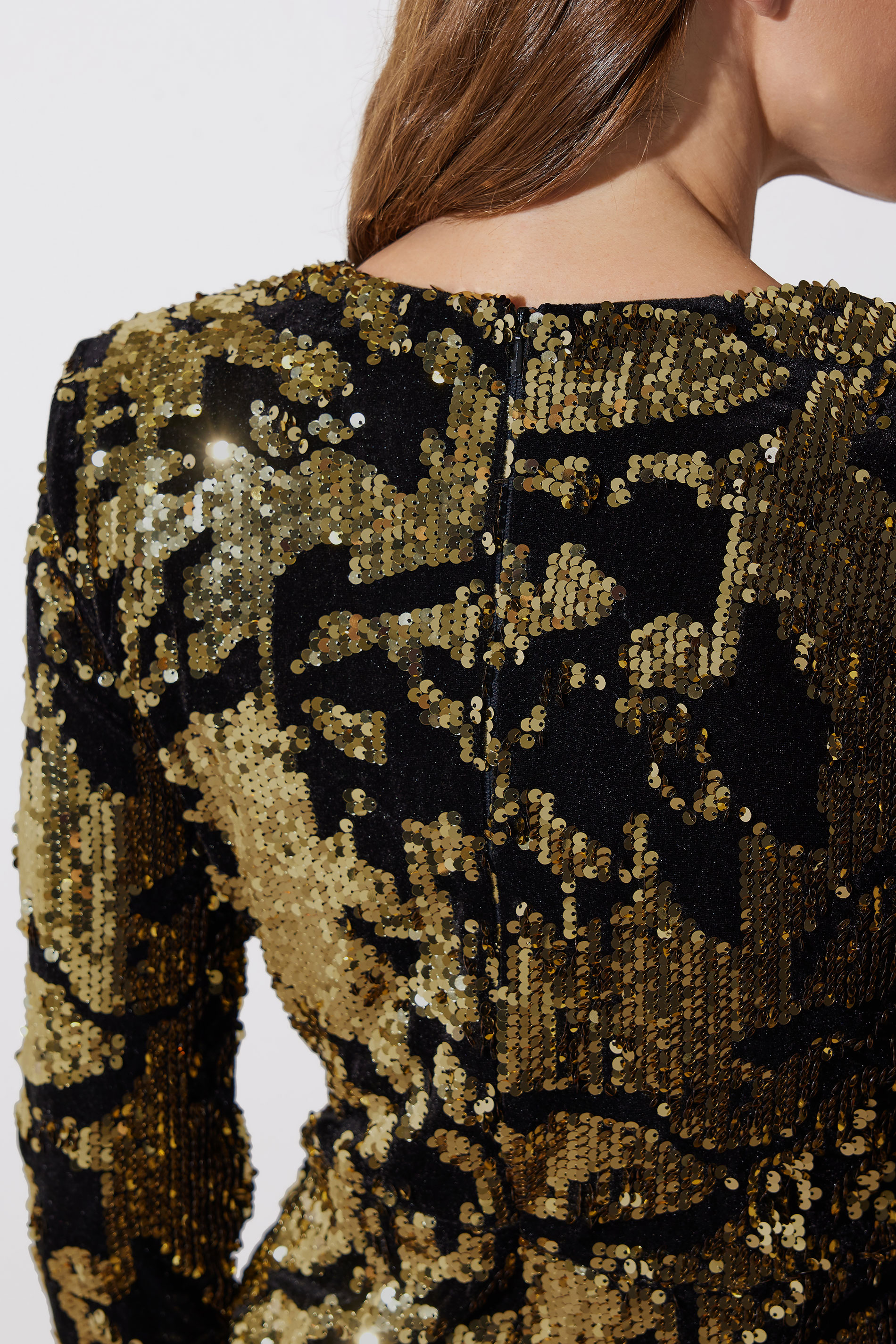 STAR Gold Abstract Sequin Mini Dress | STAR x JM 5