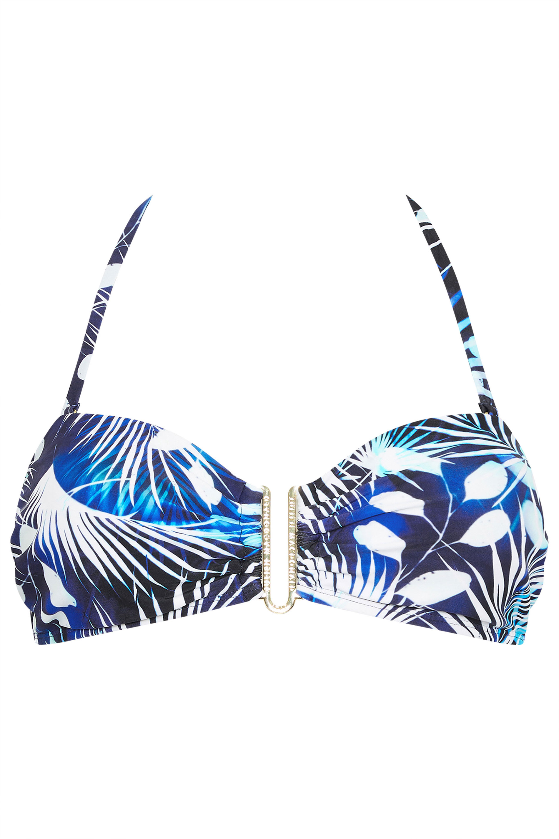 STAR Blue Tropical Palm U Bar Bikini Top | StarByJM 5