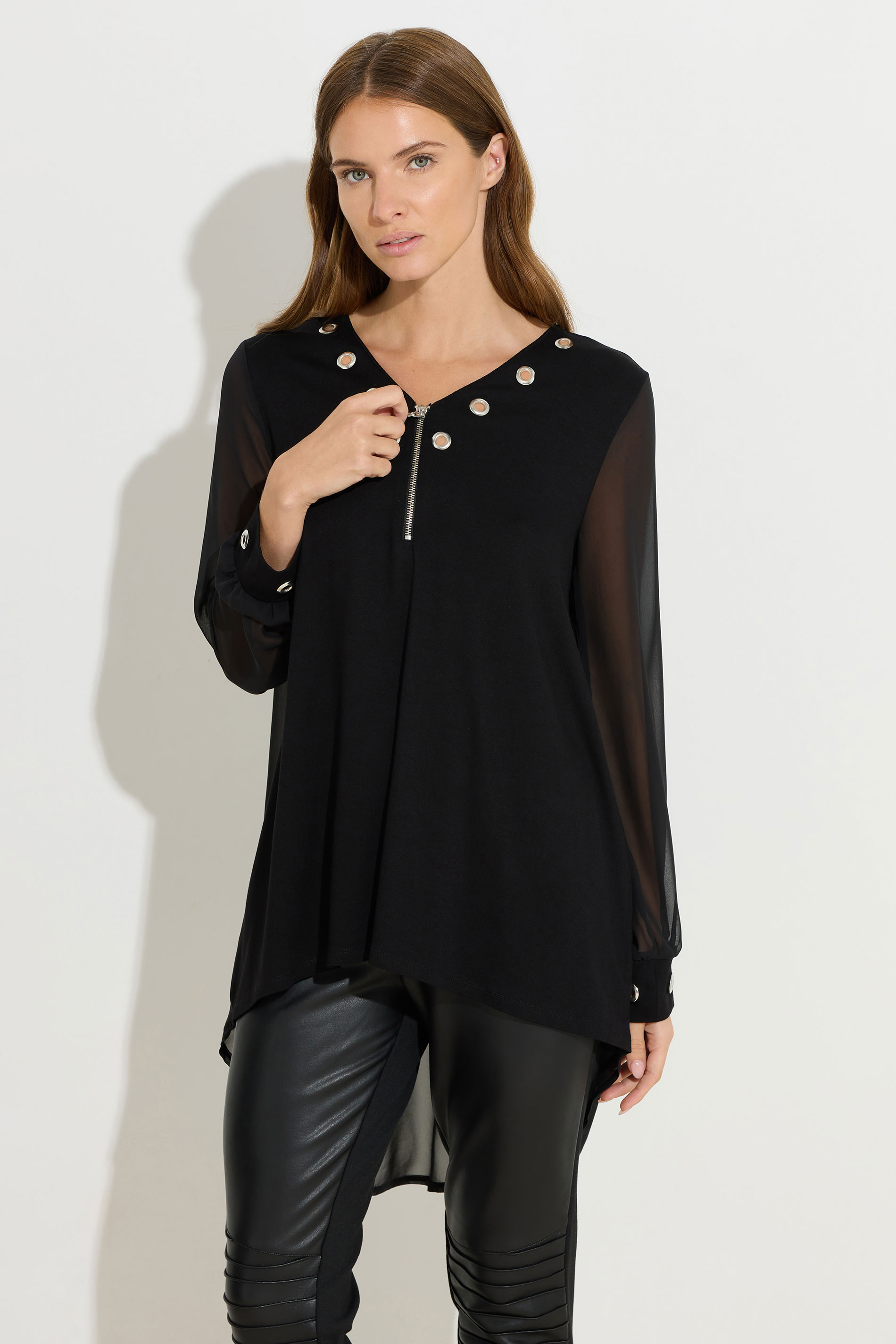 STAR Black Eyelet Zip Top | StarByJM 3