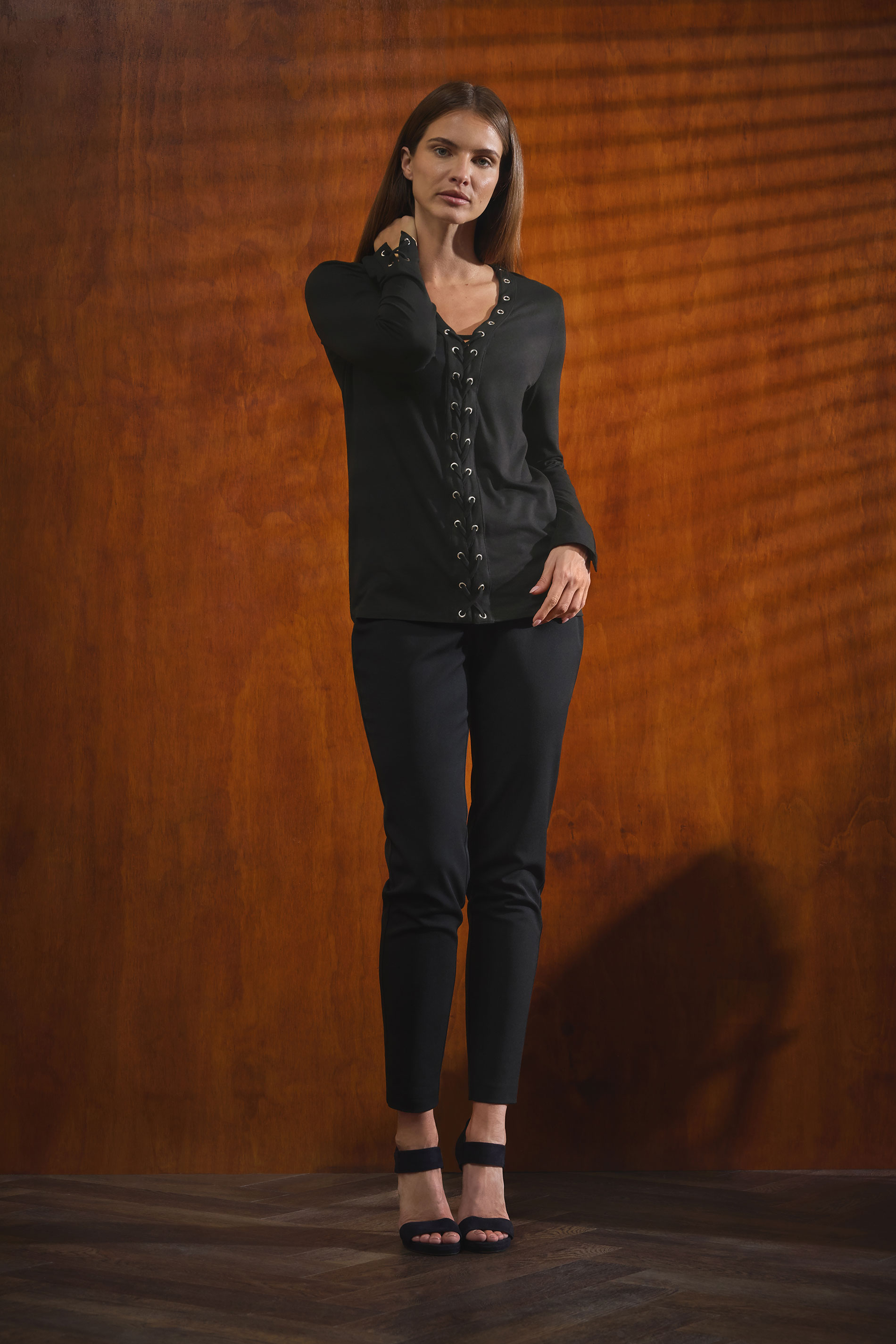 STAR Black Lace Up Eyelet Top | StarByJM 1