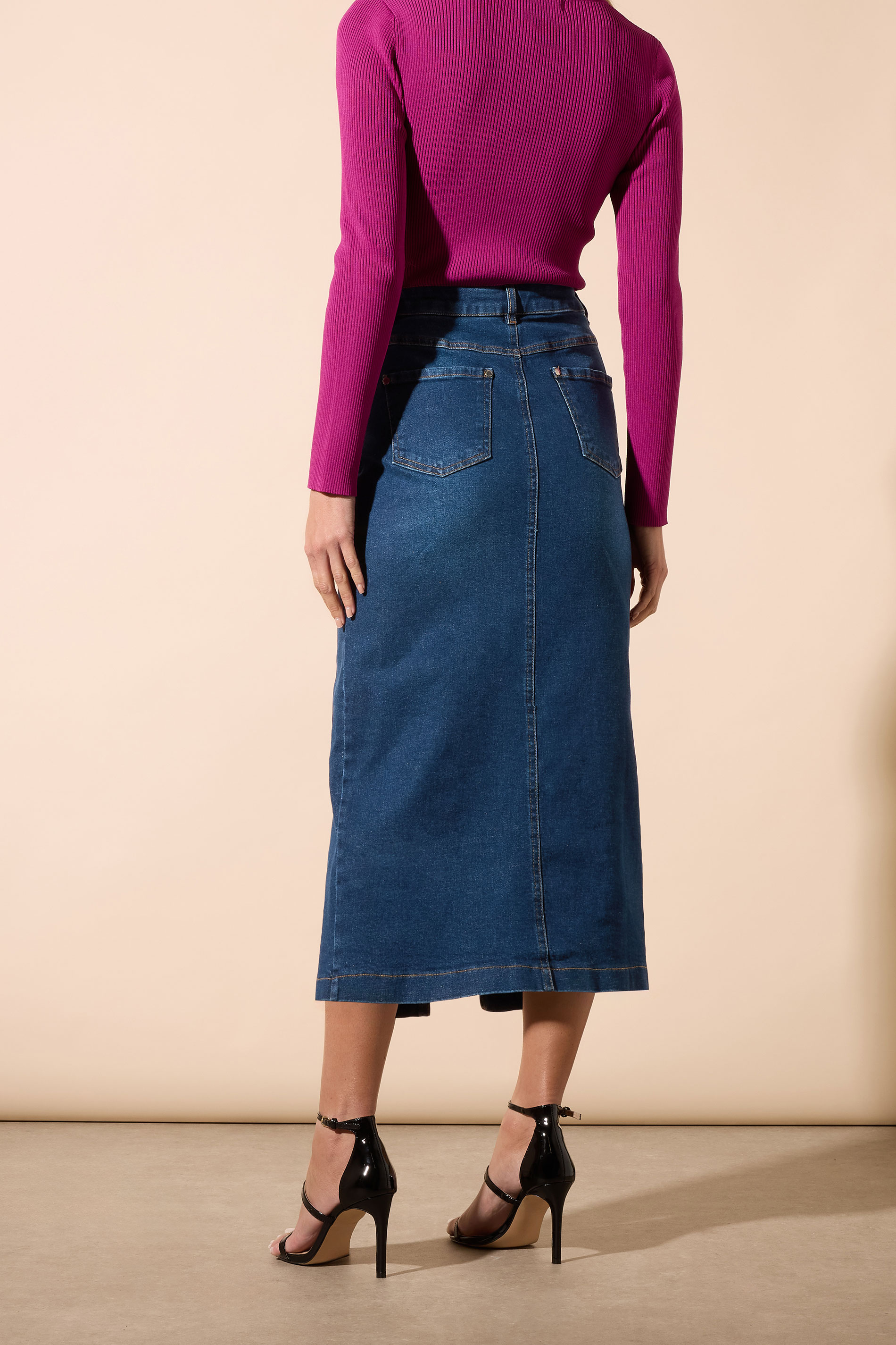 STAR Blue Eyelet Midi Denim Skirt | StarByJM 6