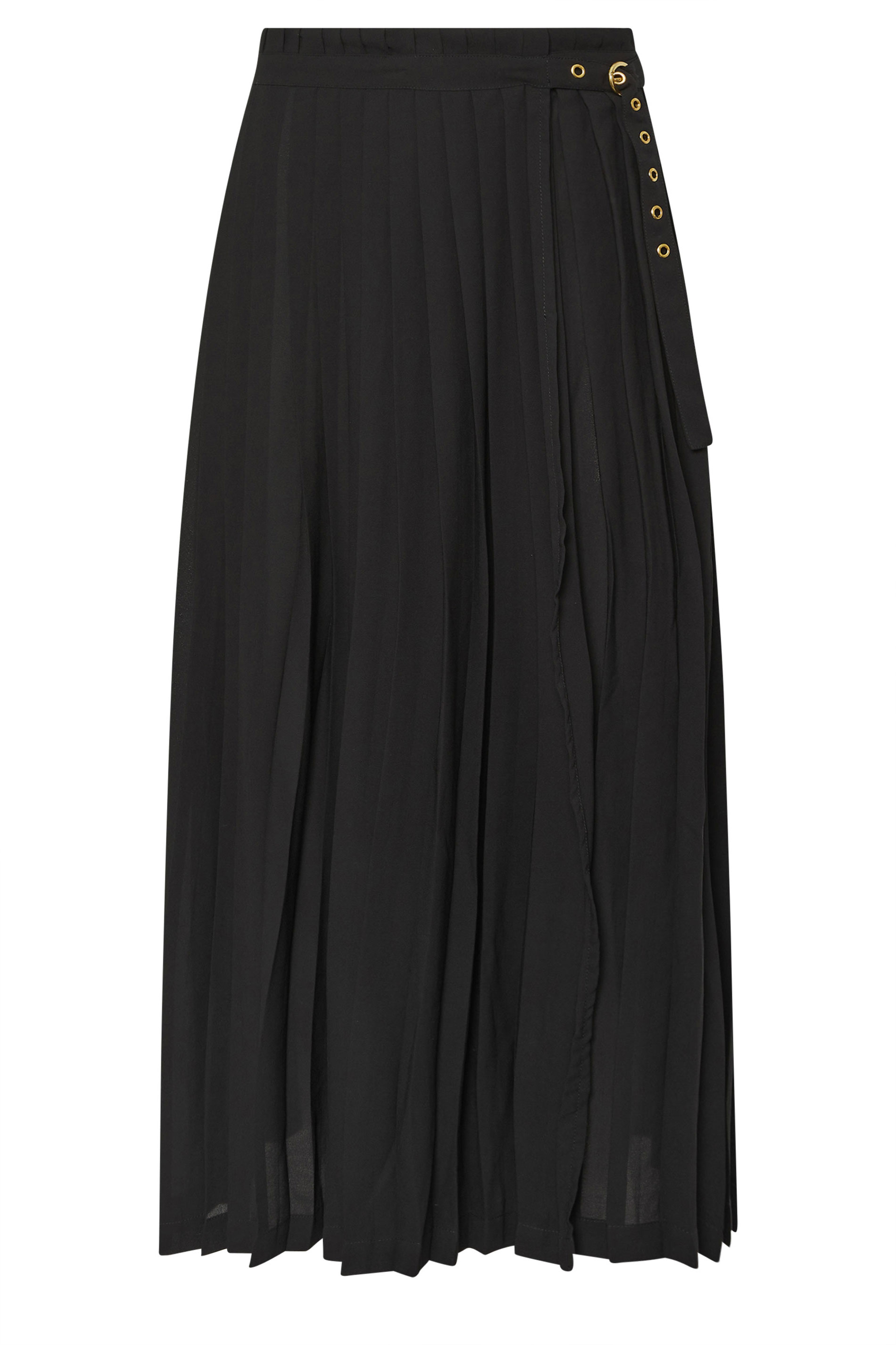 STAR Black Pleated Belt Buckle Maxi Skirt | StarByJM 7