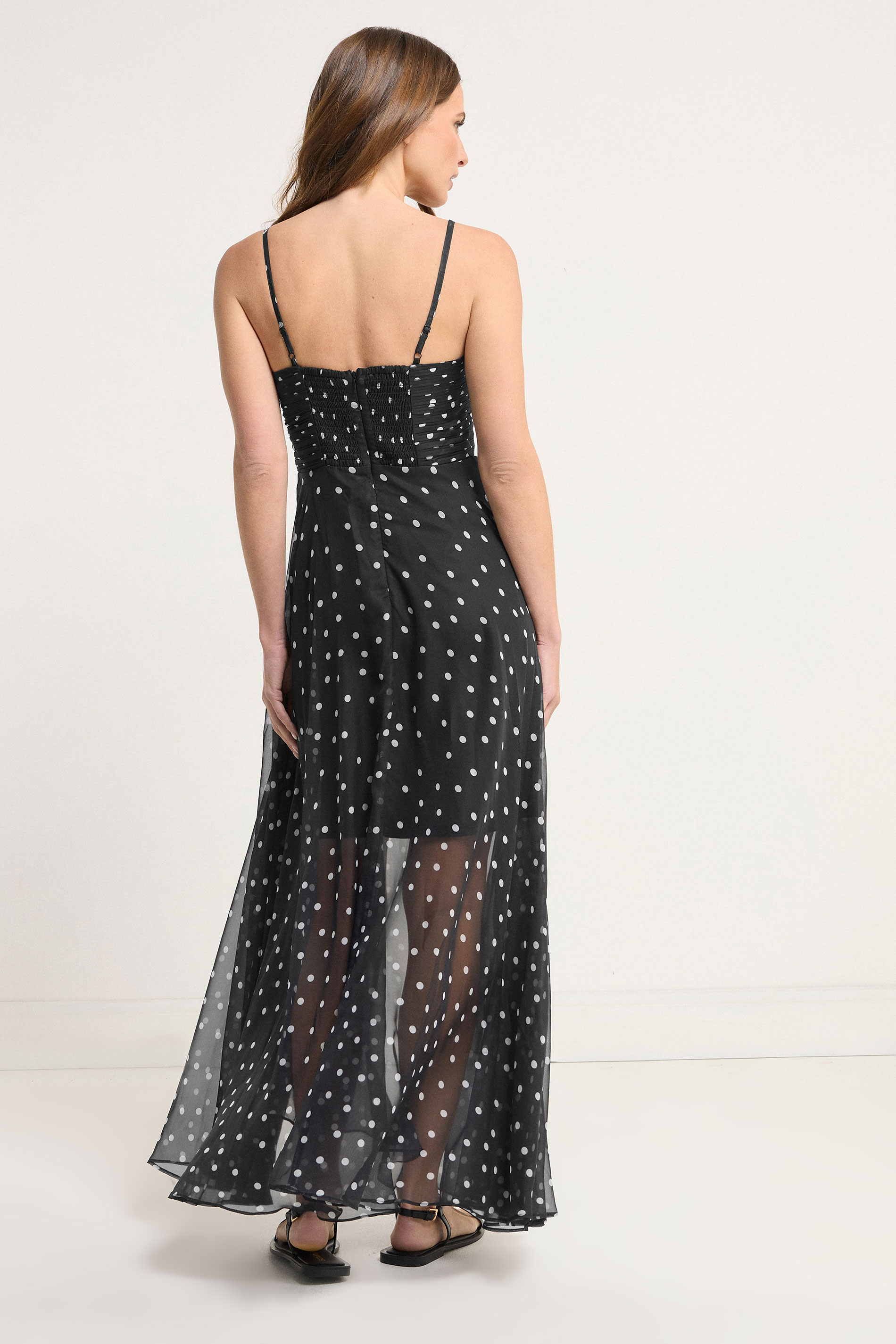 STAR Black Chiffon Spot Maxi Dress | StarByJM 5