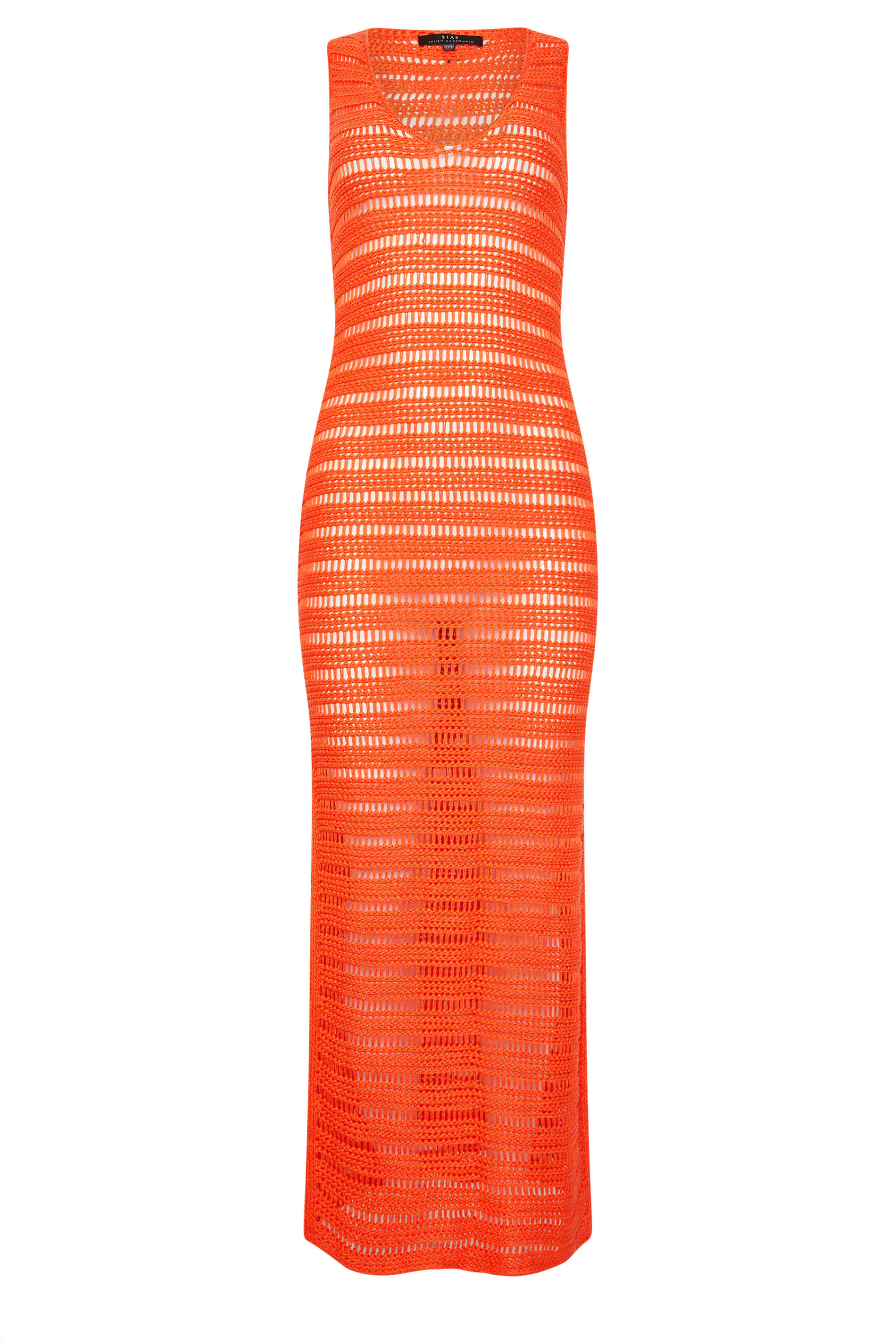 STAR Orange Knitted Ladder Stitch Maxi Dress | StarByJM 7
