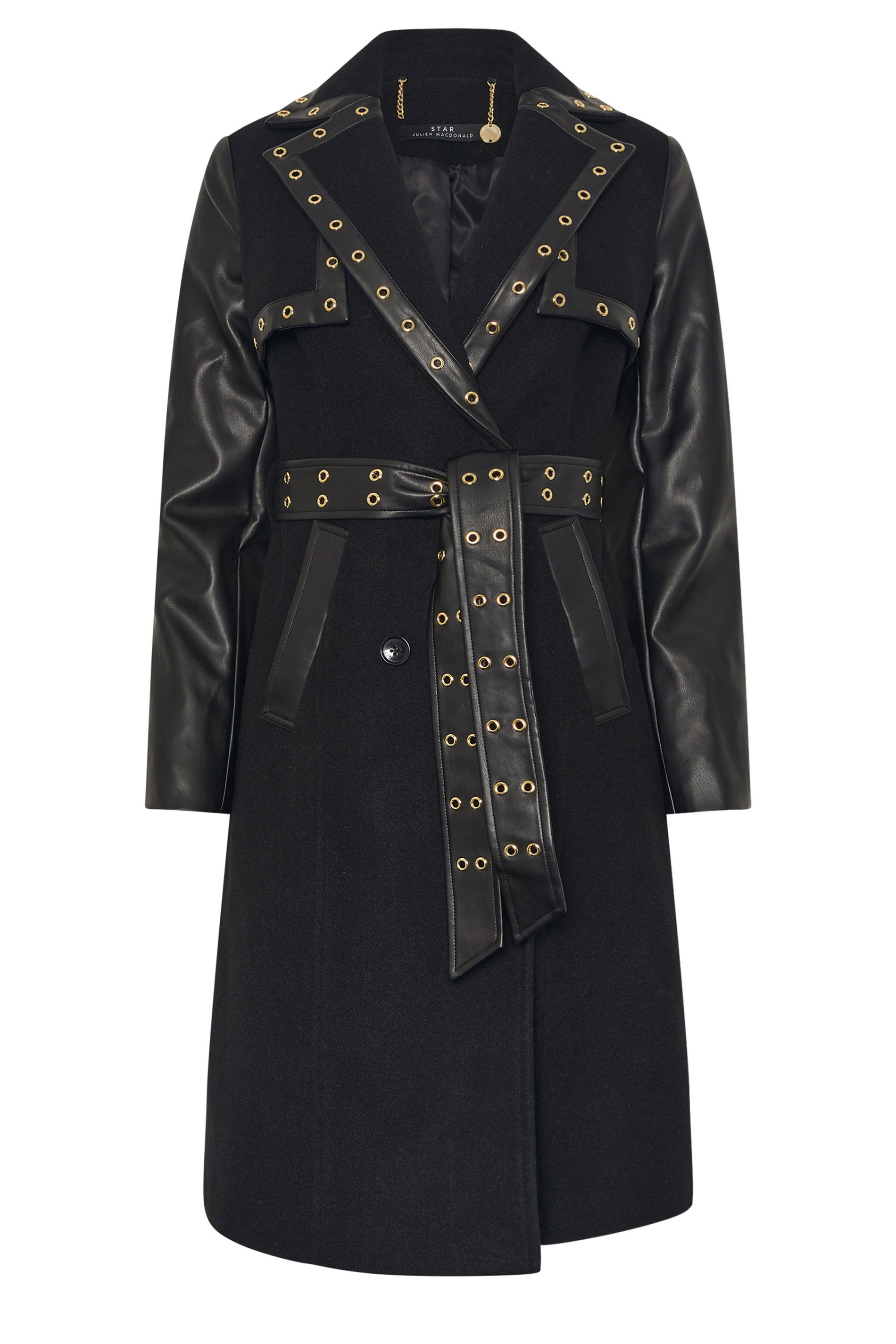 STAR Black Faux Leather Trim Coat | StarByJM 7