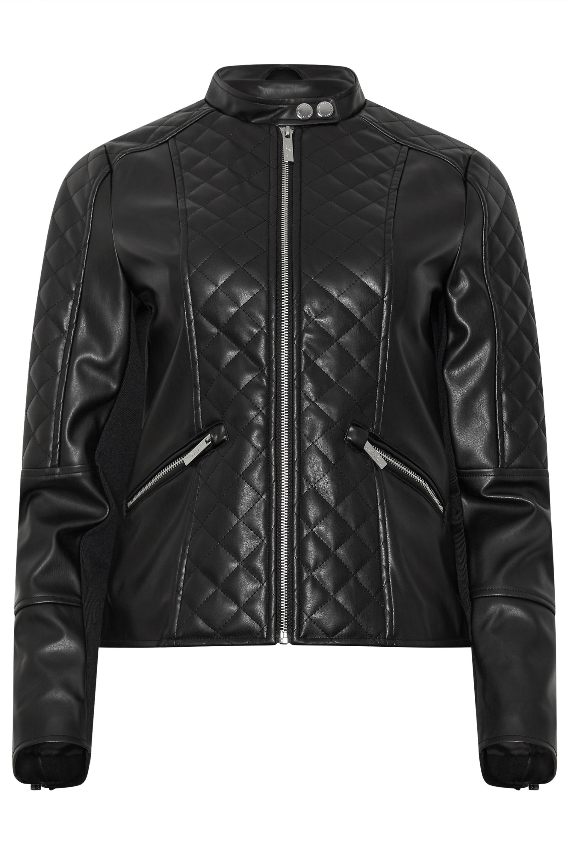 STAR Black Collarless Faux Leather Jacket | STAR x JM 6