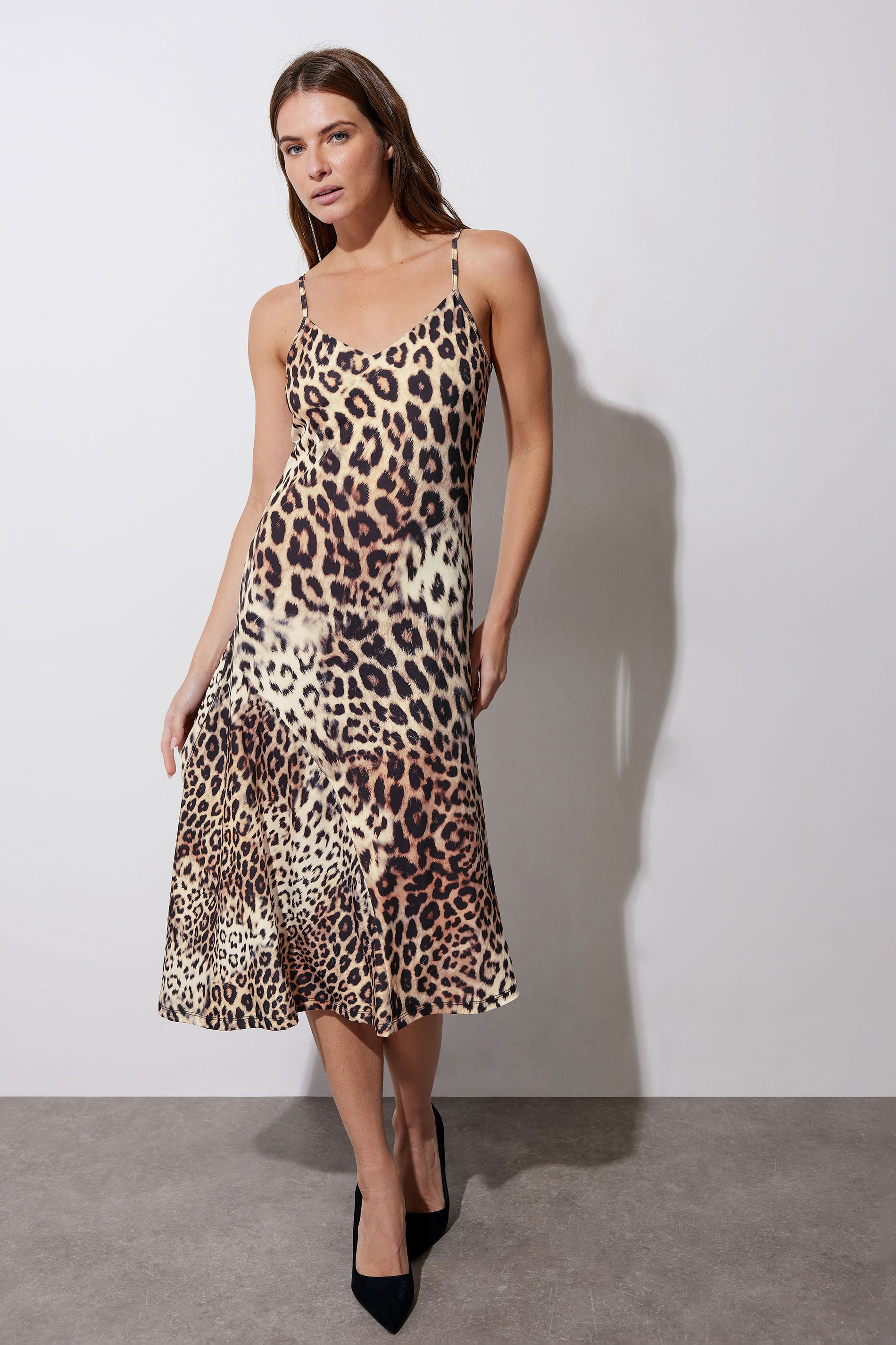 STAR Brown 2-in-1 Leopard Print Midi Dress | StarByJM 6