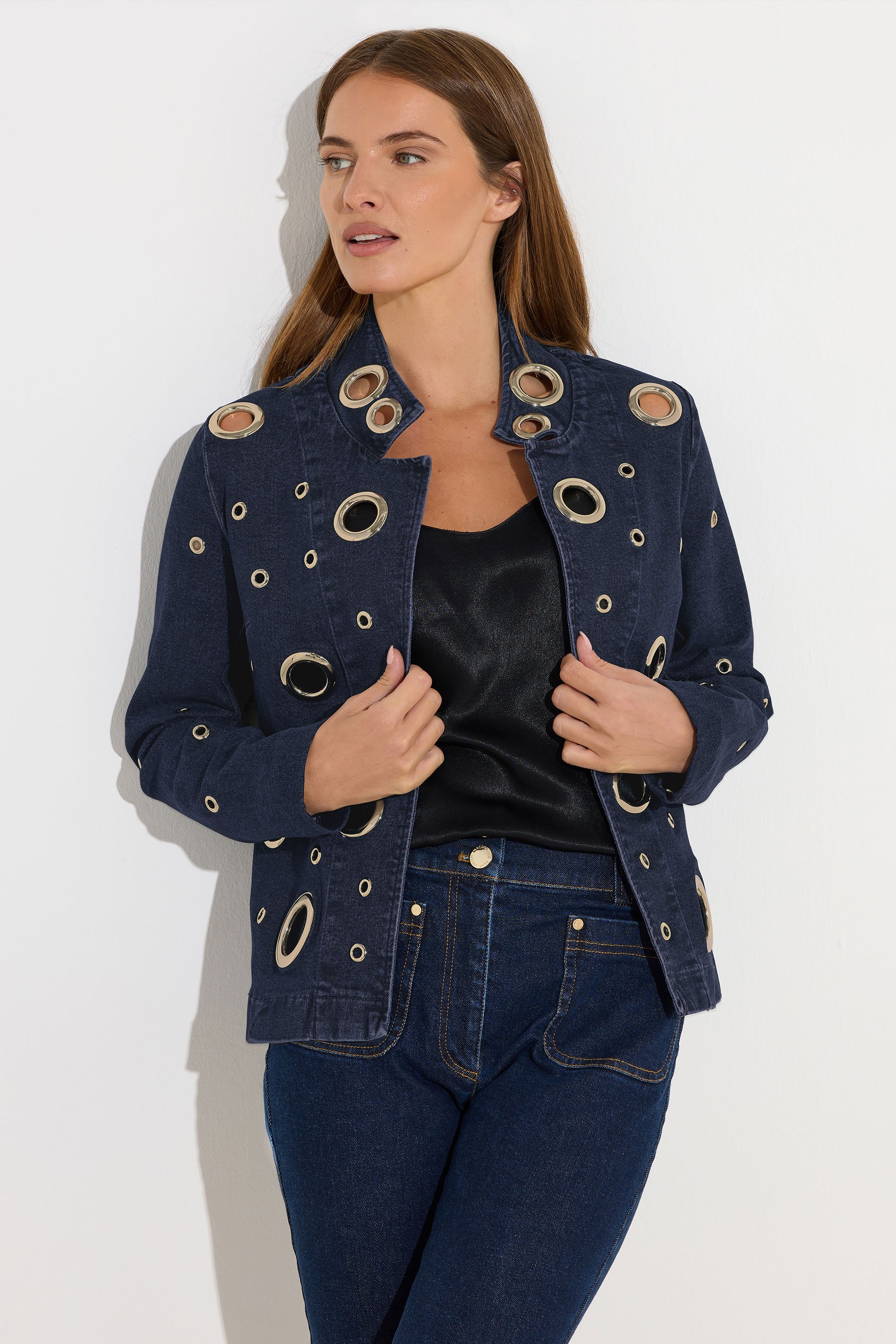 STAR Blue Denim Eyelet Detail Jacket | StarByJM 3