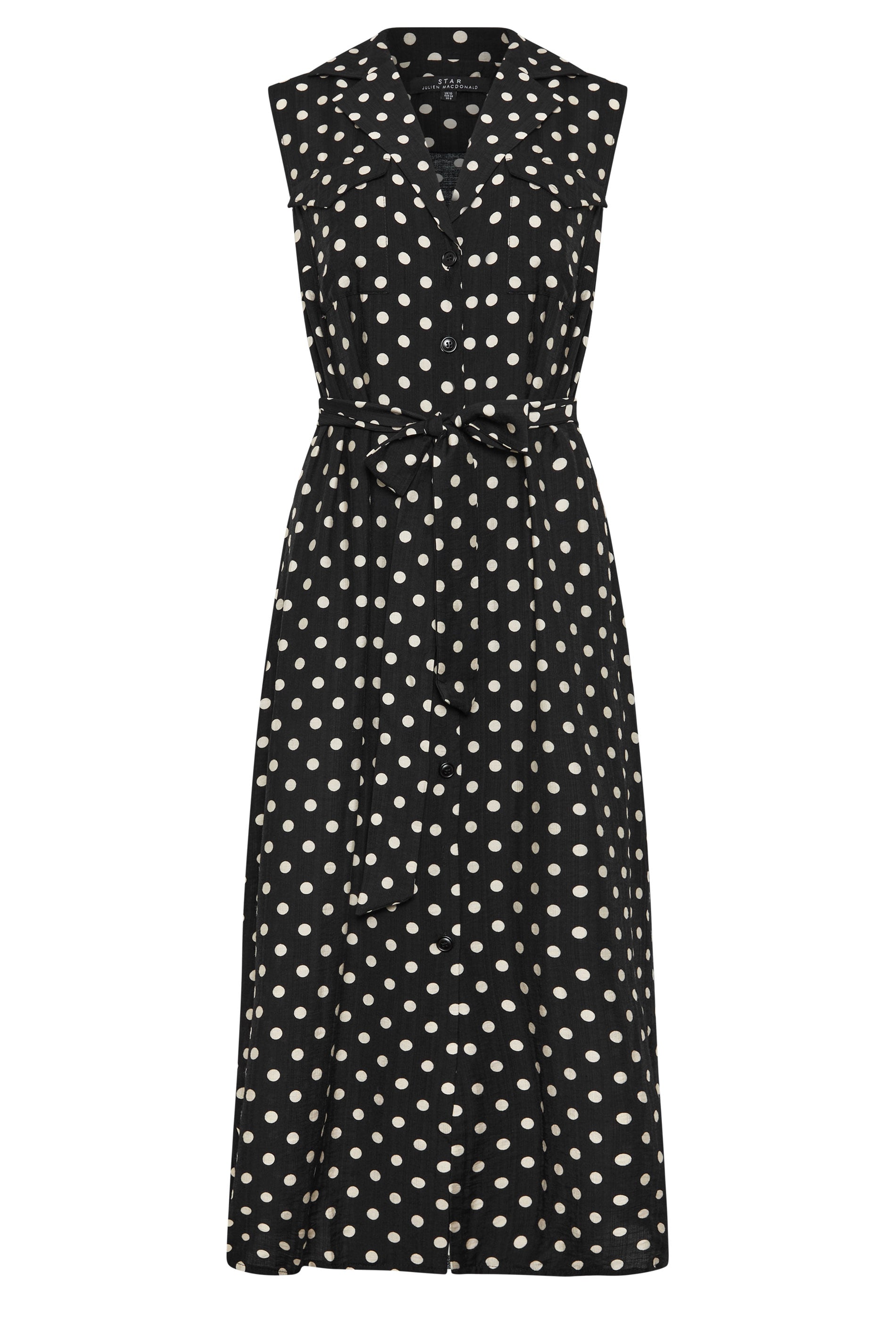 STAR Black Polka Dot Sleeveless Shirt Dress | StarByJM 5