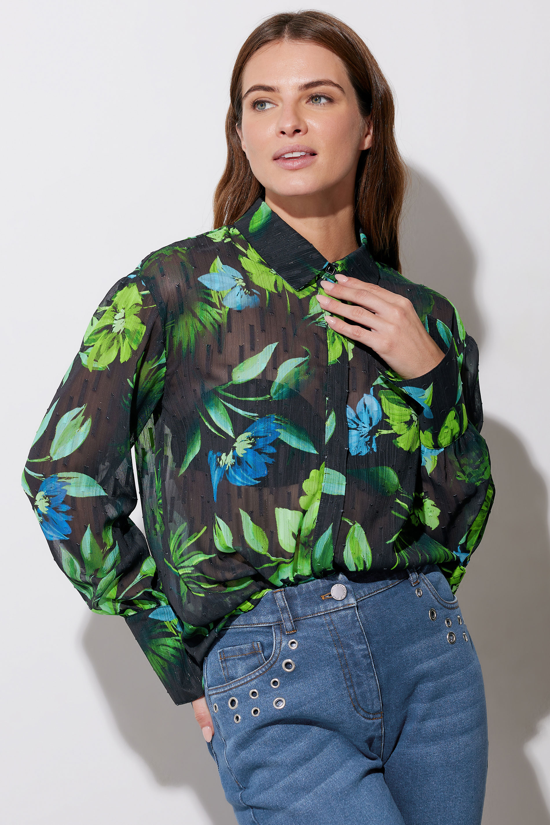 STAR Black Gem Button Floral Print Shirt | StarByJM 1