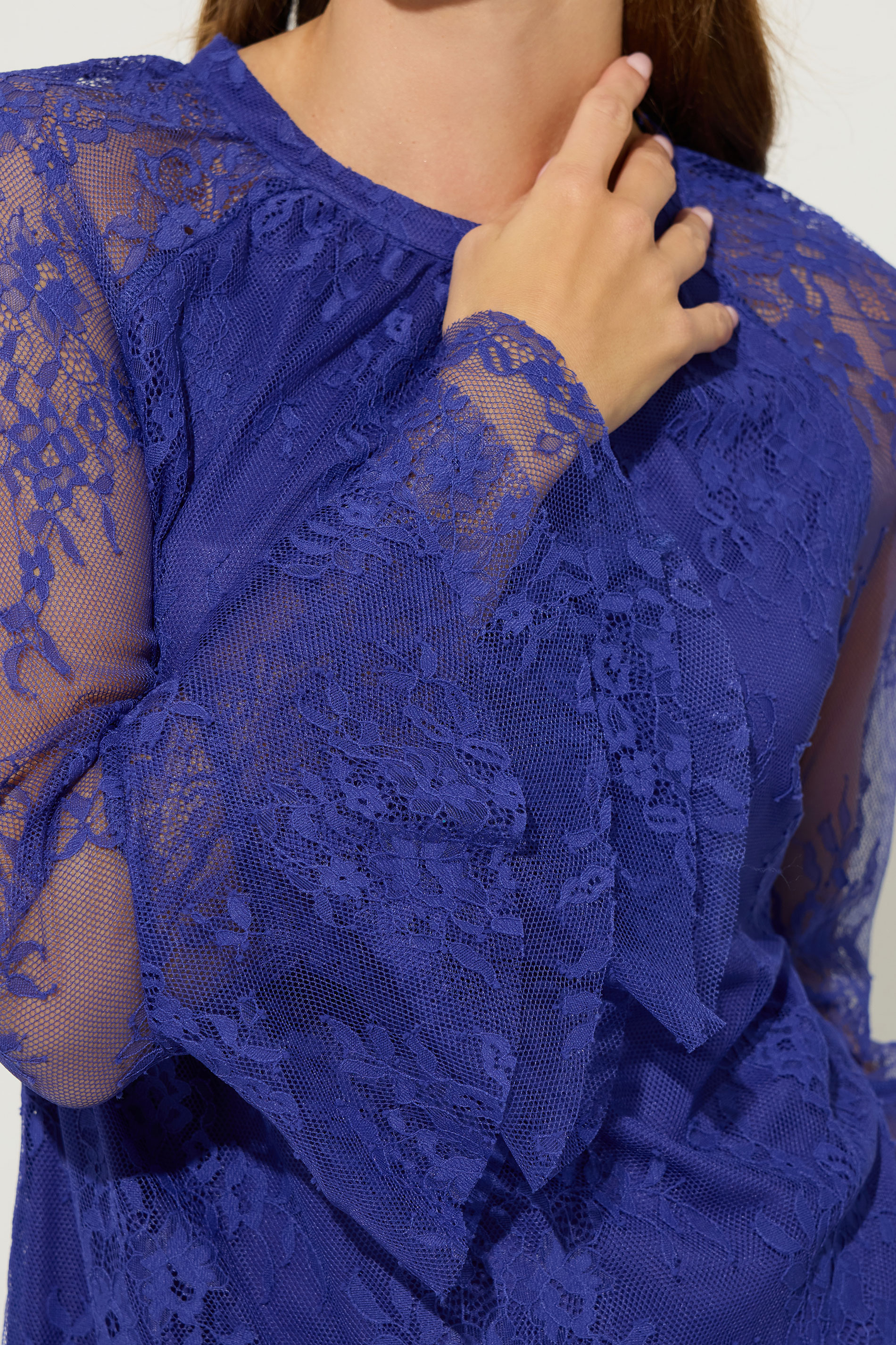 STAR Blue Lace Frill Sleeve Blouse | StarByJM 5
