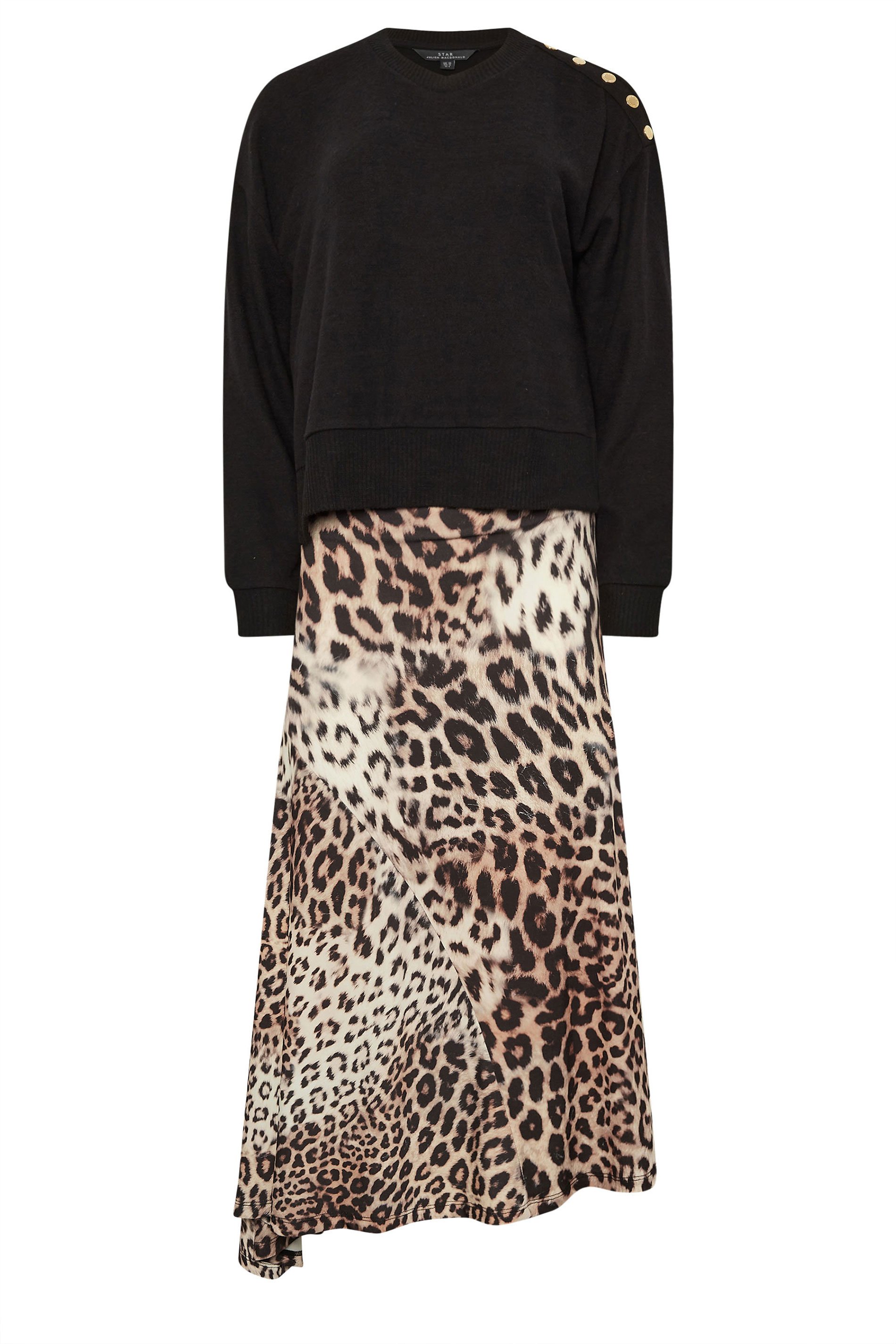 STAR Brown 2-in-1 Leopard Print Midi Dress | StarByJM 9