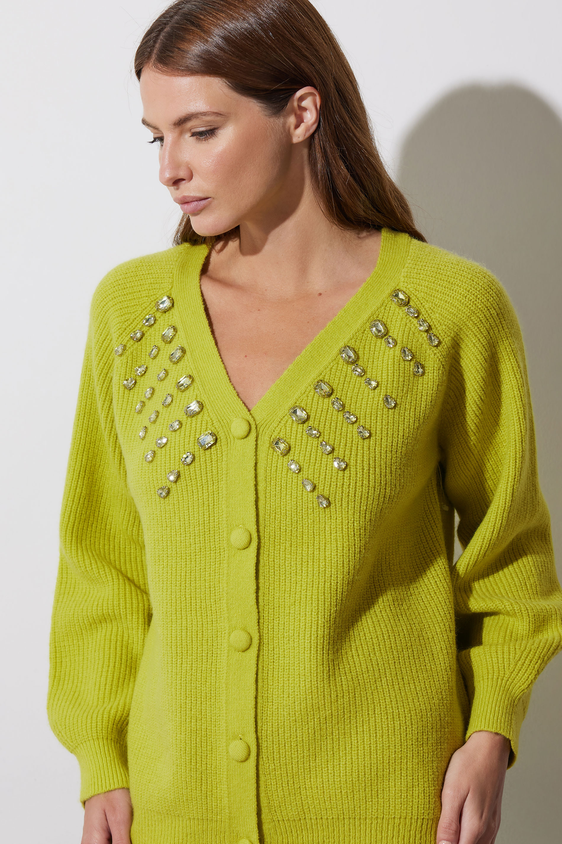 STAR Lime Green Gem Embellished Cardigan | StarByJM 6
