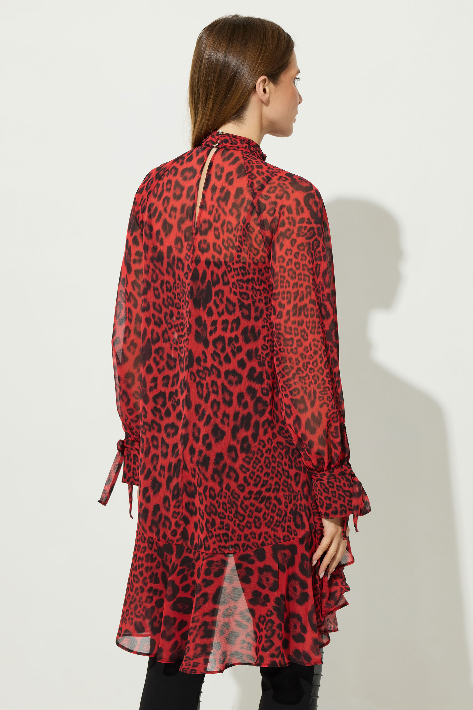 STAR Red Leopard Print Dipped Hem Tunic Top | StarByJM 4