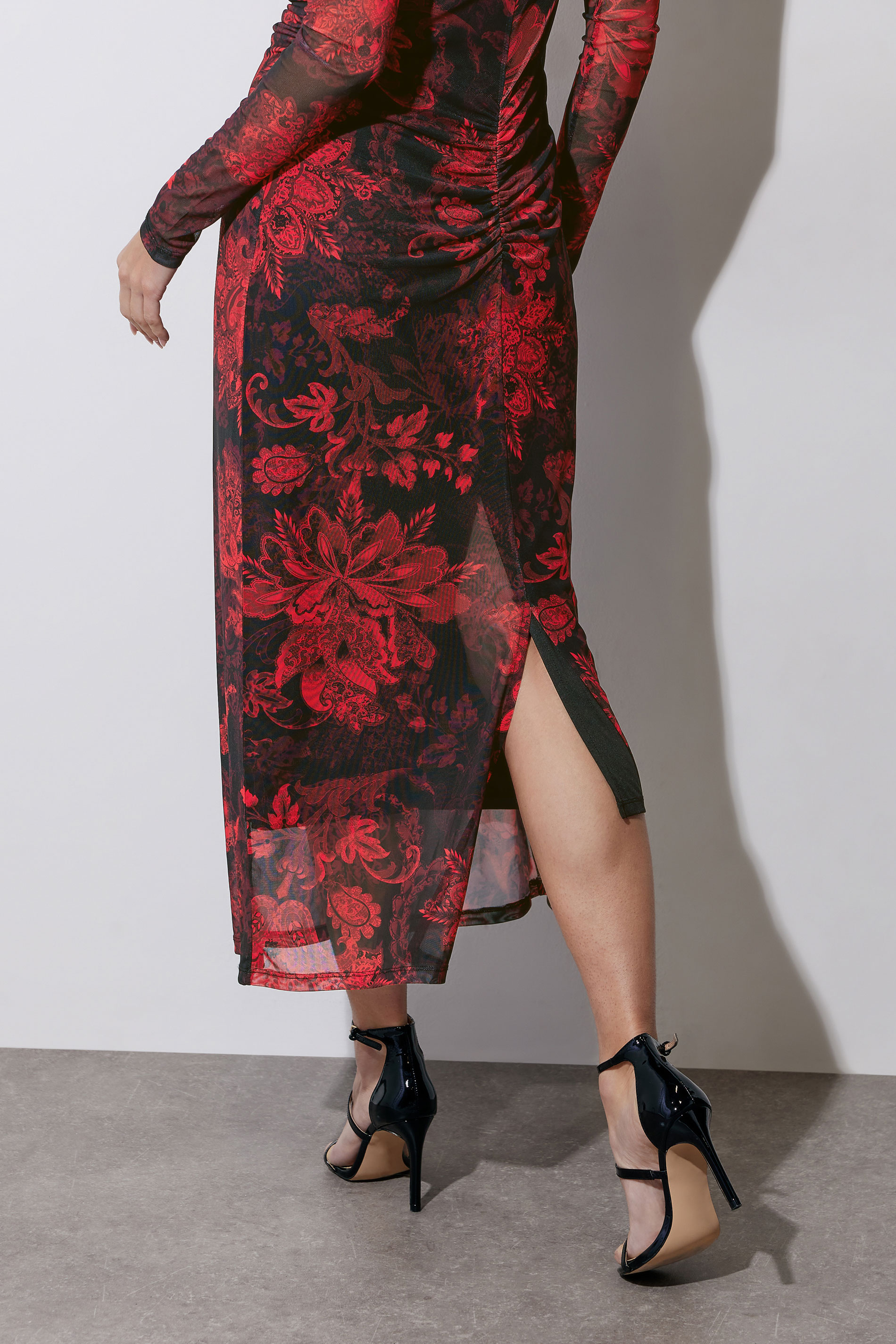 STAR Red Paisley Mesh Maxi Dress | StarByJM 5