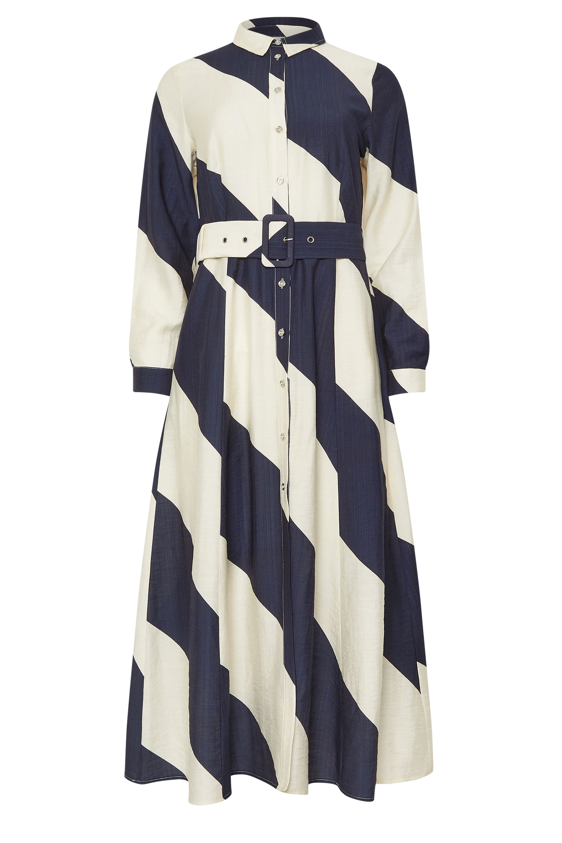 STAR White & Blue Stripe Print Shirt Dress | StarByJM 5
