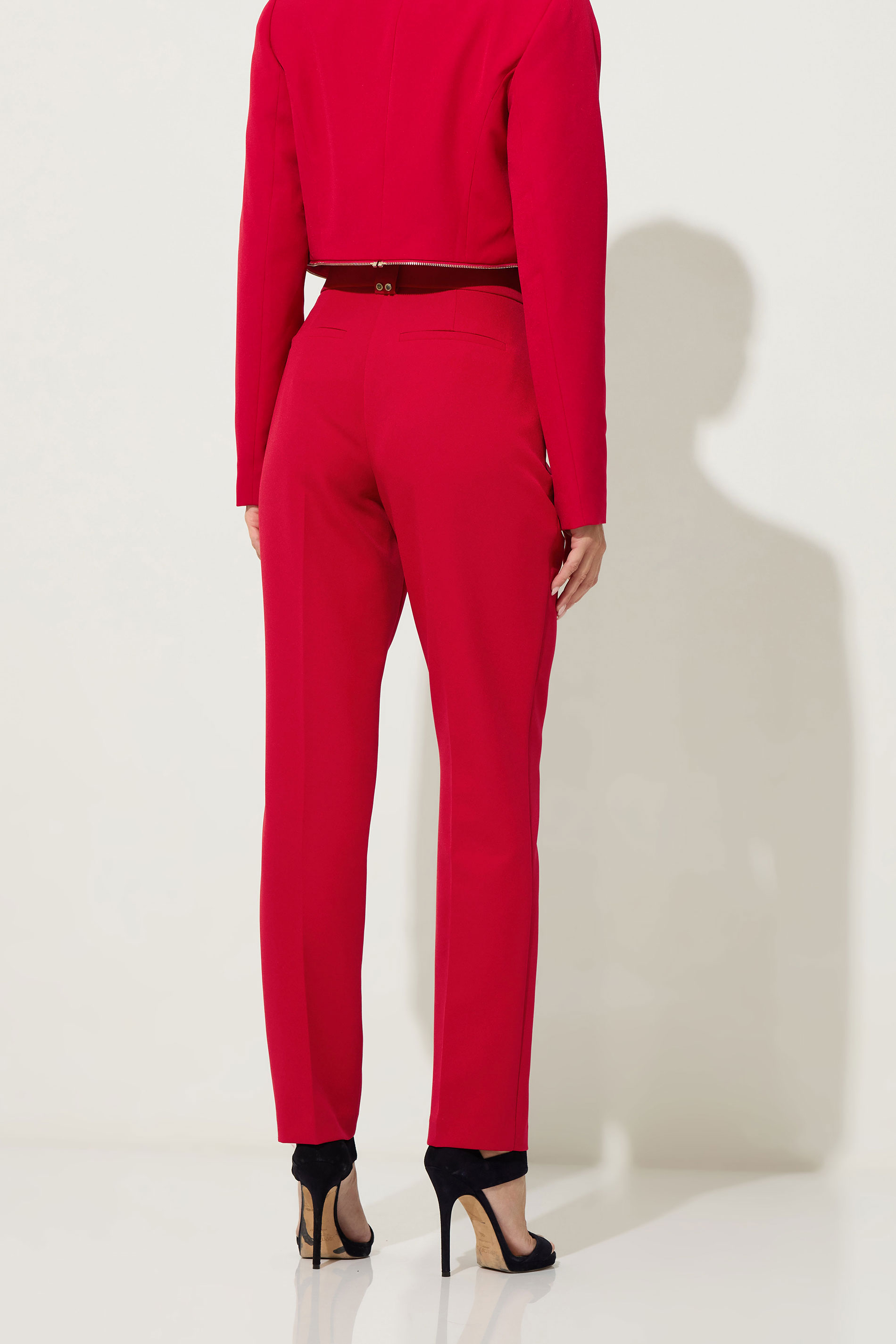 STAR Red Tailored Straight Leg Trousers | StarByJM 5