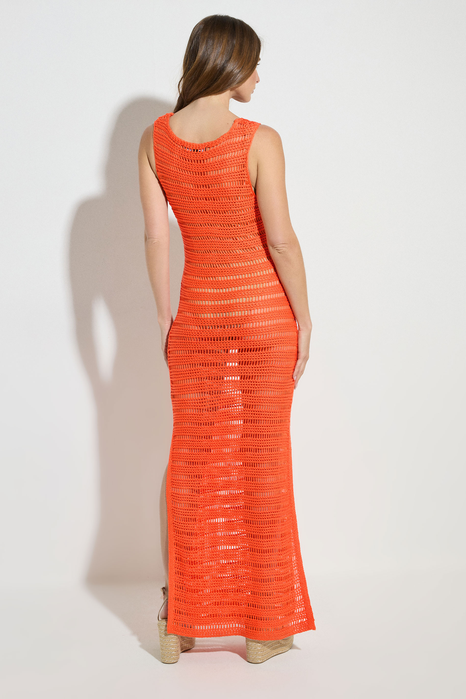 STAR Orange Knitted Ladder Stitch Maxi Dress | StarByJM 5