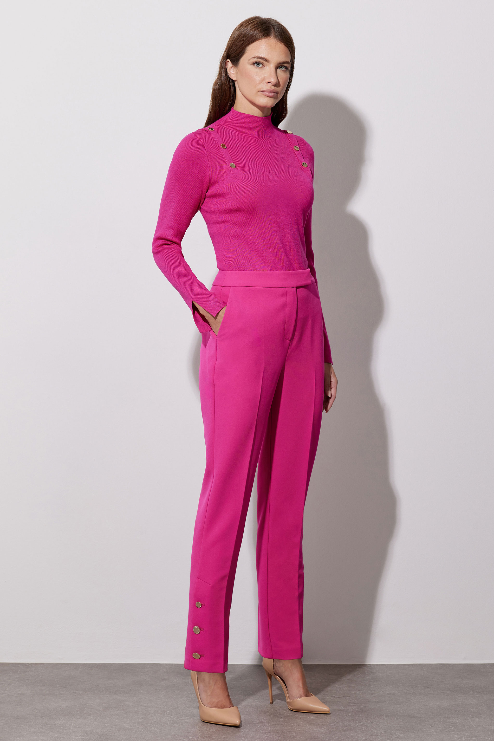 STAR Hot Pink Button Detail Knitted Jumper | StarByJM 2