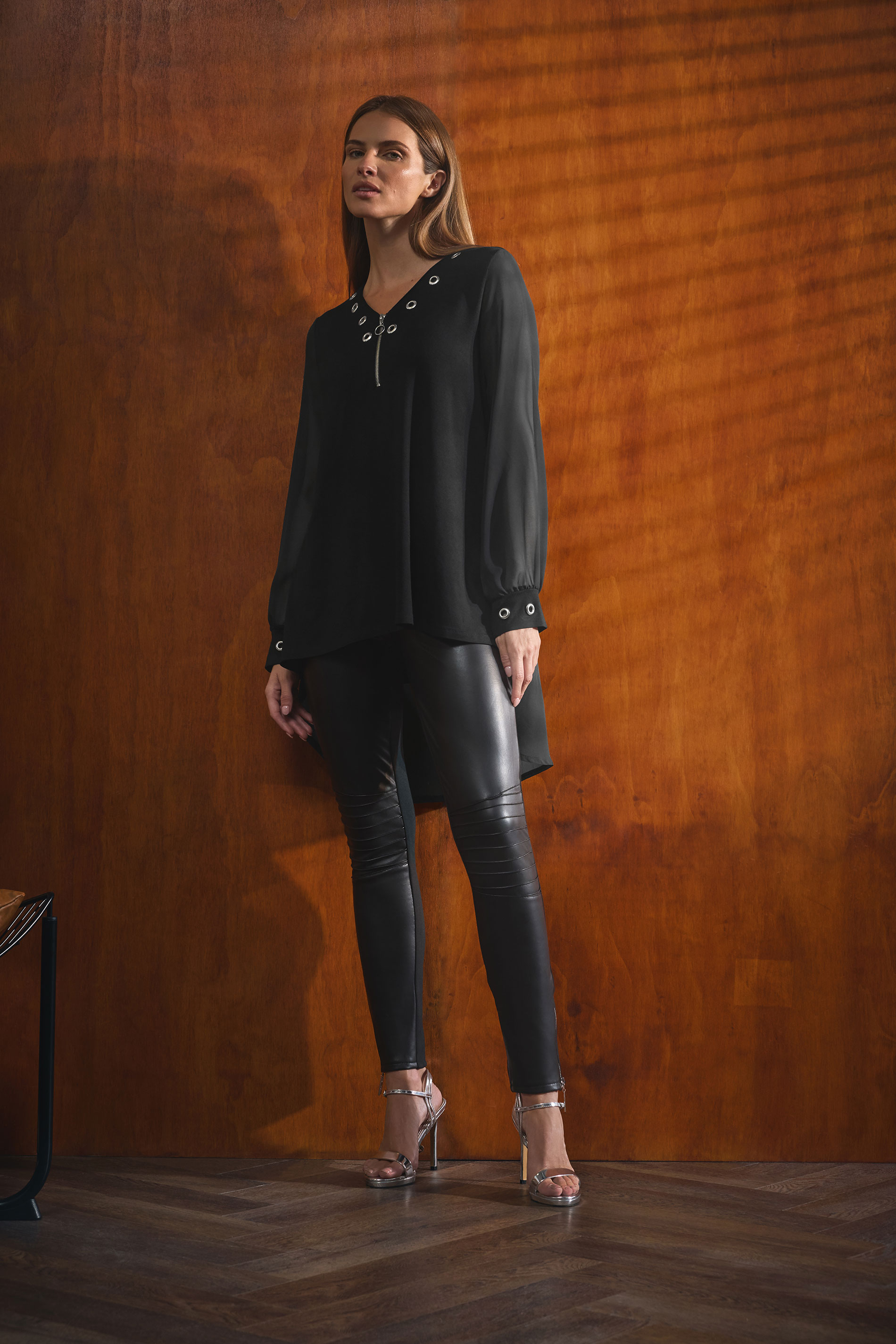 STAR Black Eyelet Zip Top | StarByJM 1