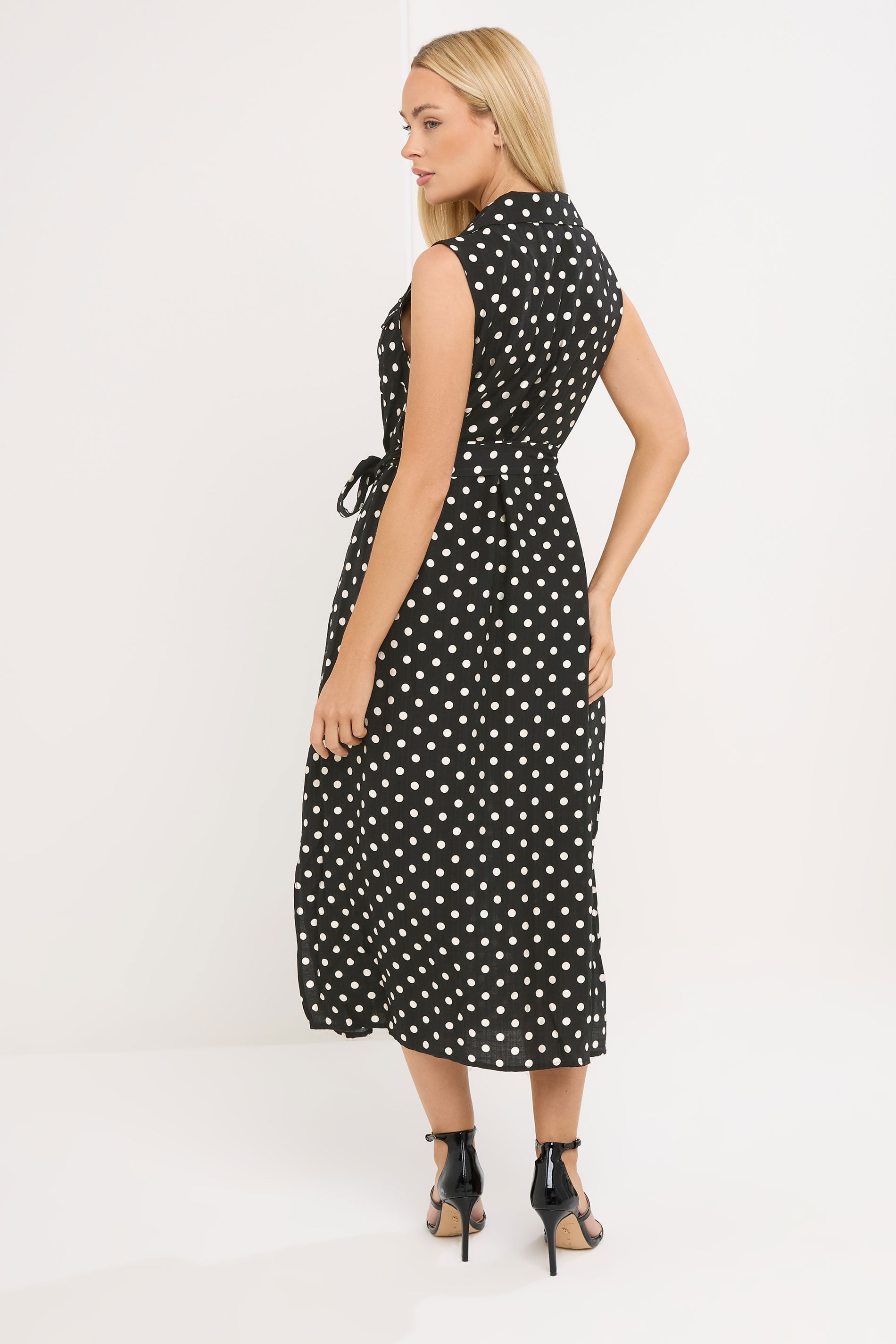STAR Black Polka Dot Sleeveless Shirt Dress | StarByJM 2