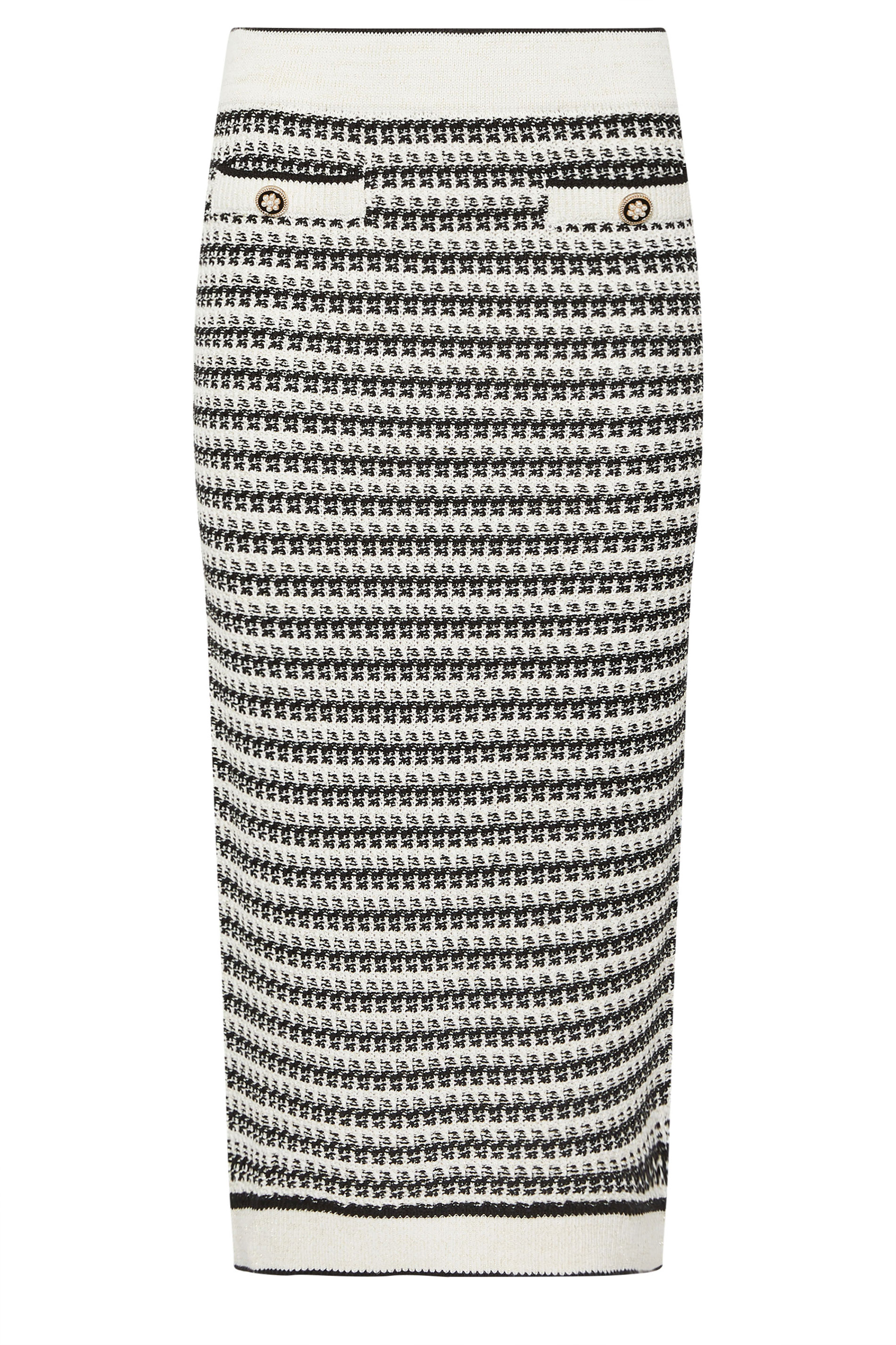 STAR White Knit Metallic Striped Maxi Skirt | StarByJM 6