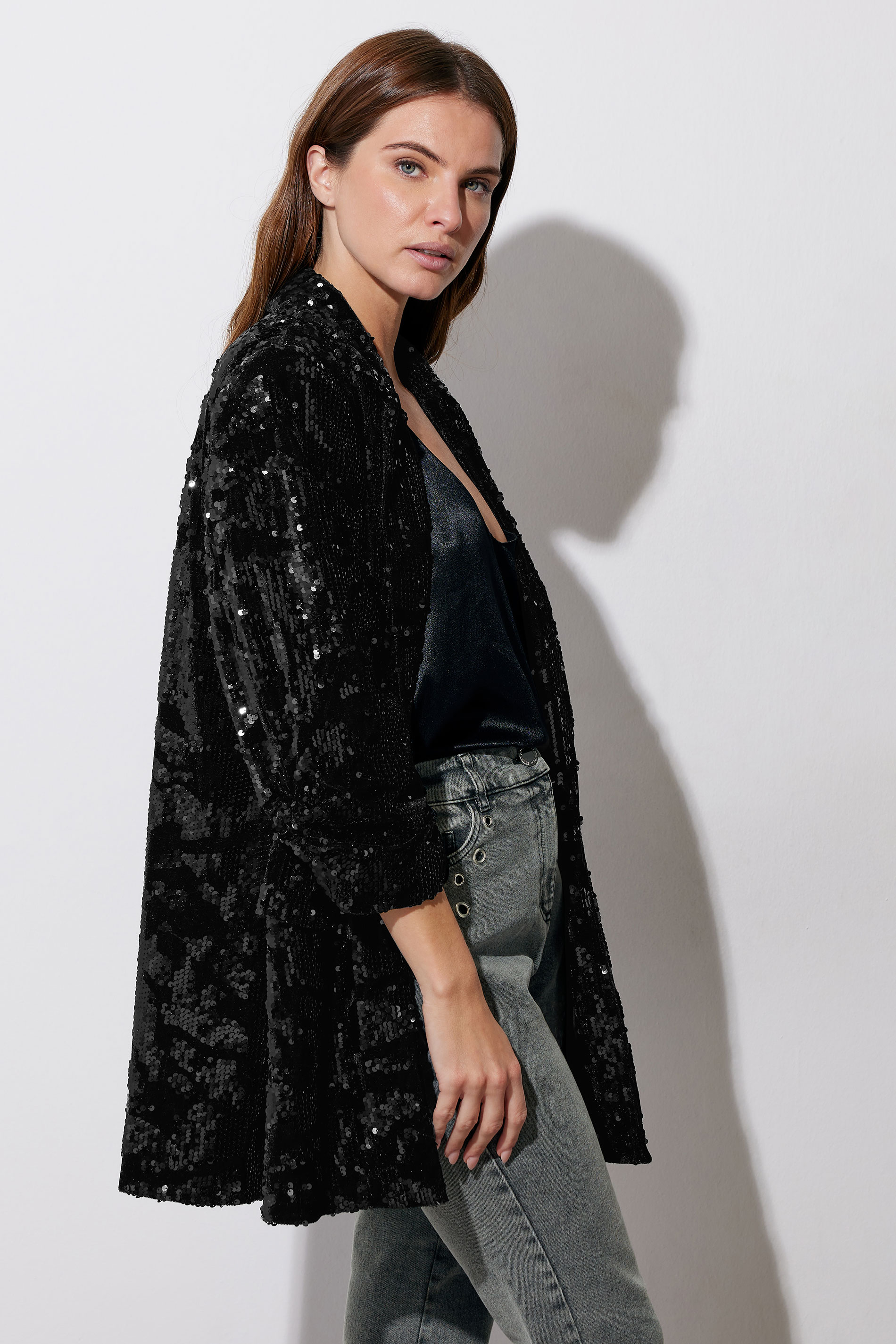 STAR Black Sequin Tailored Blazer | STAR x JM 2