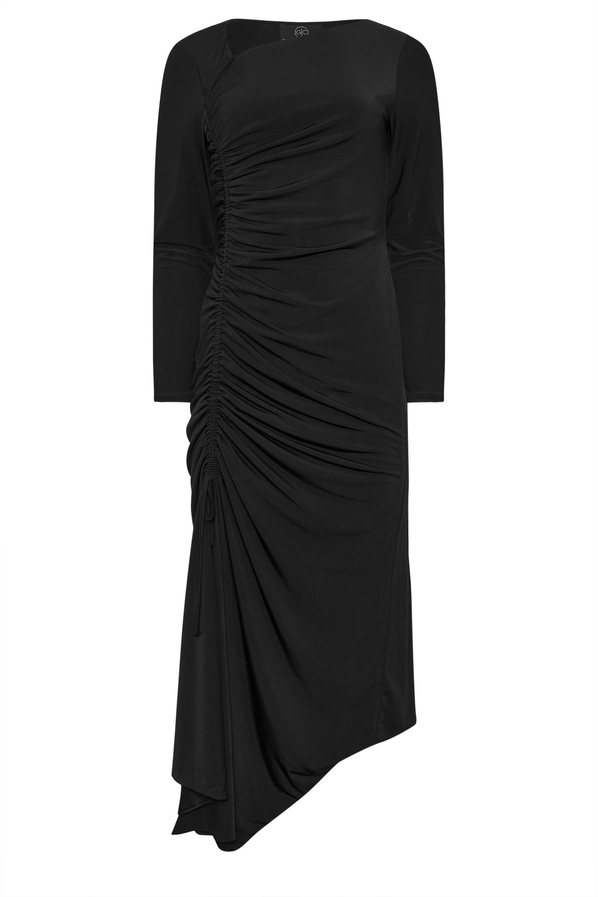 STAR Black Asymmetric Ruched Dress | STAR x JM 6