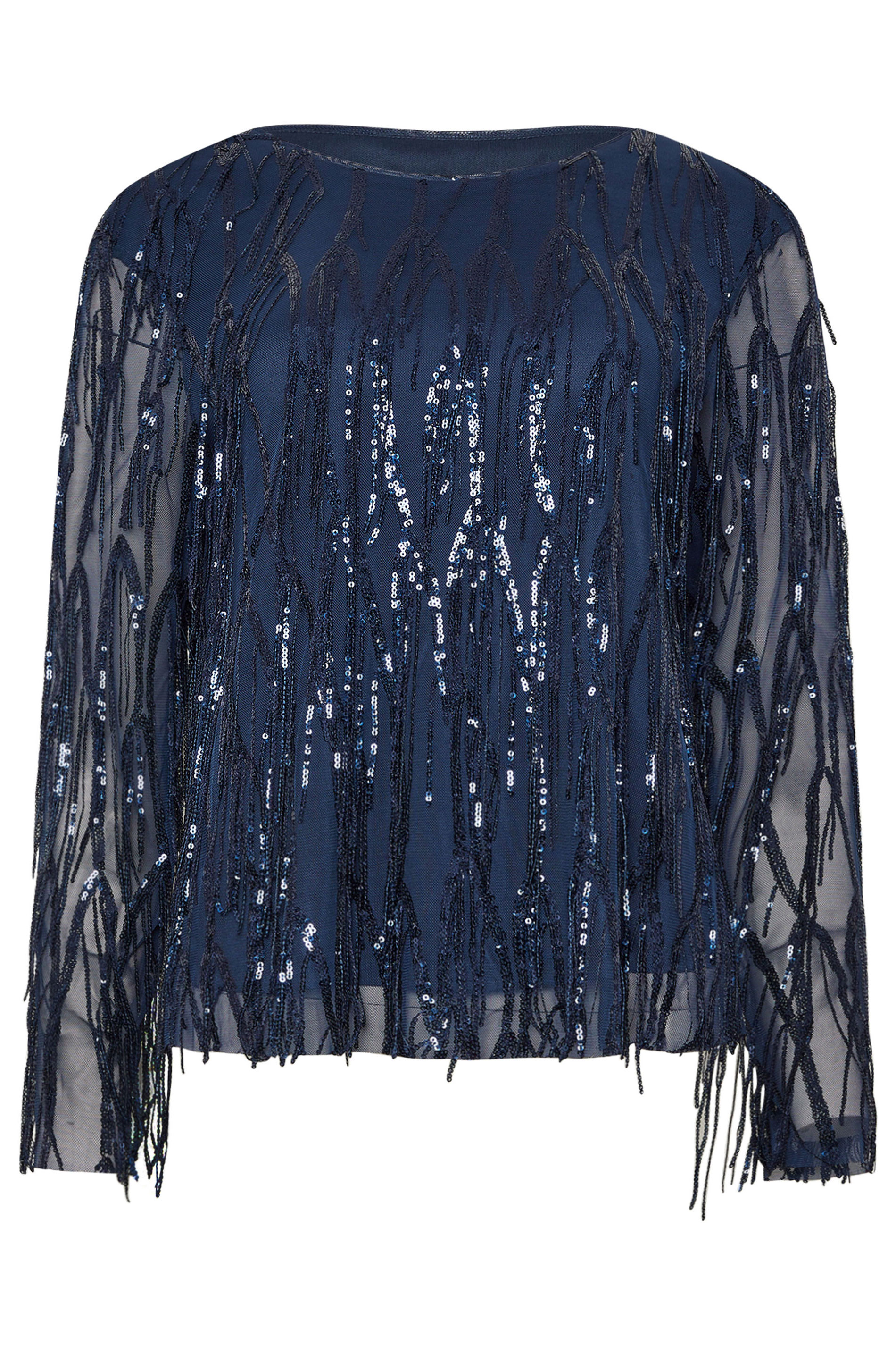 STAR Navy Blue Sequin Tassel Top | StarByJM 7
