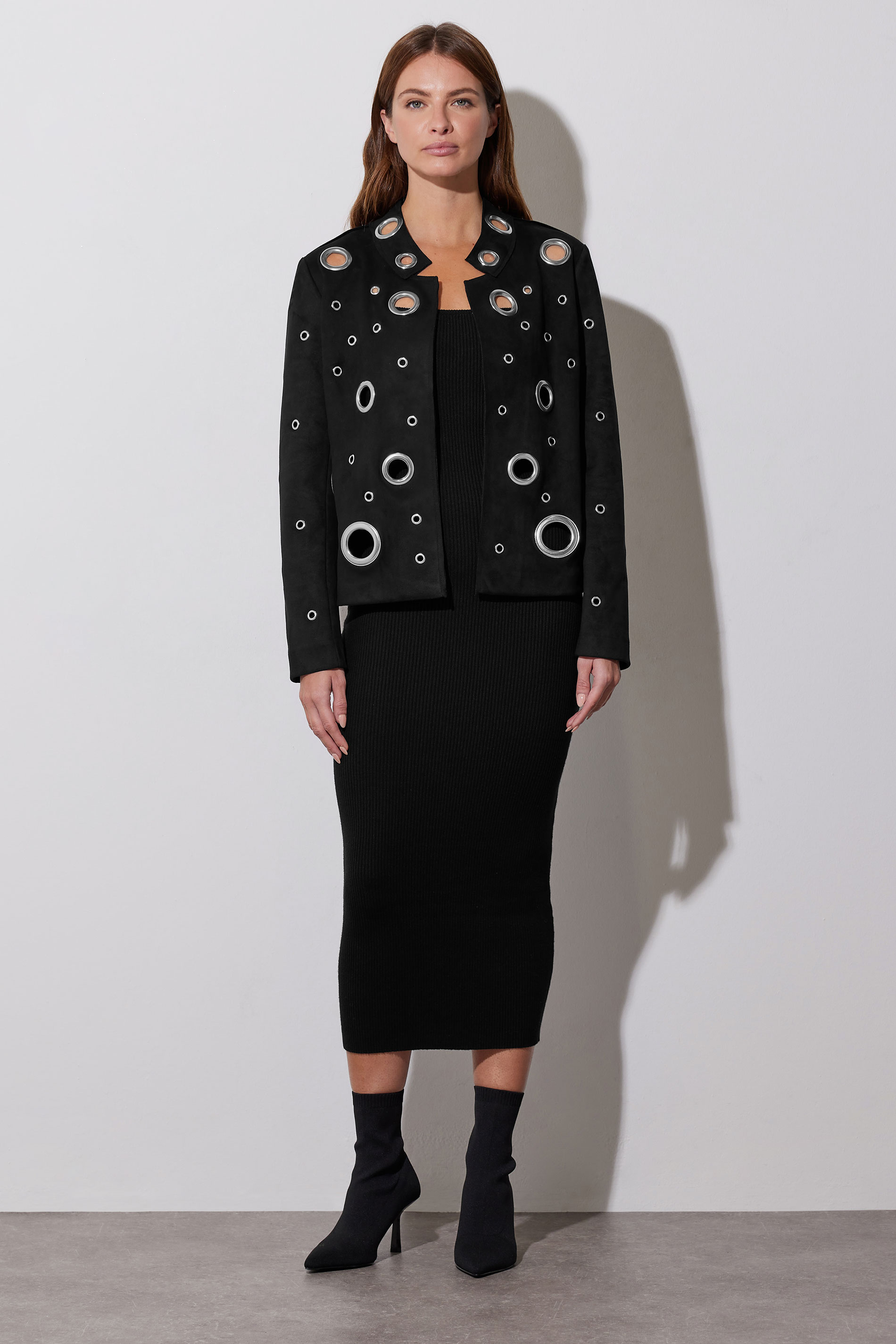 STAR Black Eyelet Detail Tailored Jacket | StarByJM 2