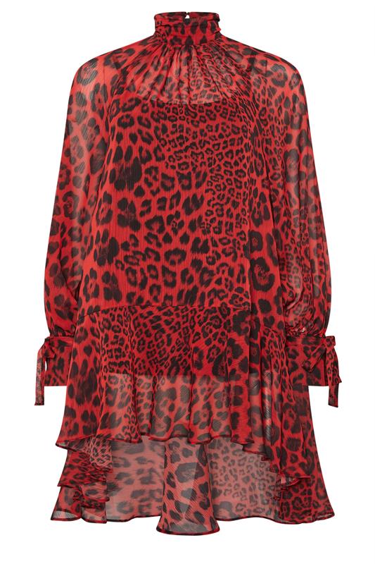 STAR Red Leopard Print Dipped Hem Tunic Top | StarByJM 5