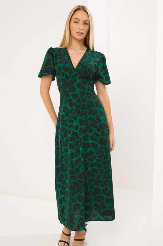 STAR Green Animal Print Satin Dress | StarByJM 1
