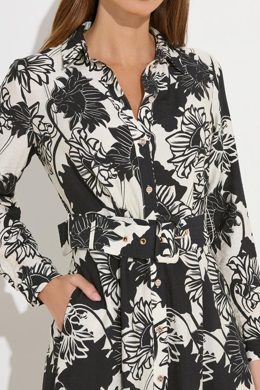 STAR Black Floral Print Button Through Dress | StarByJM 5