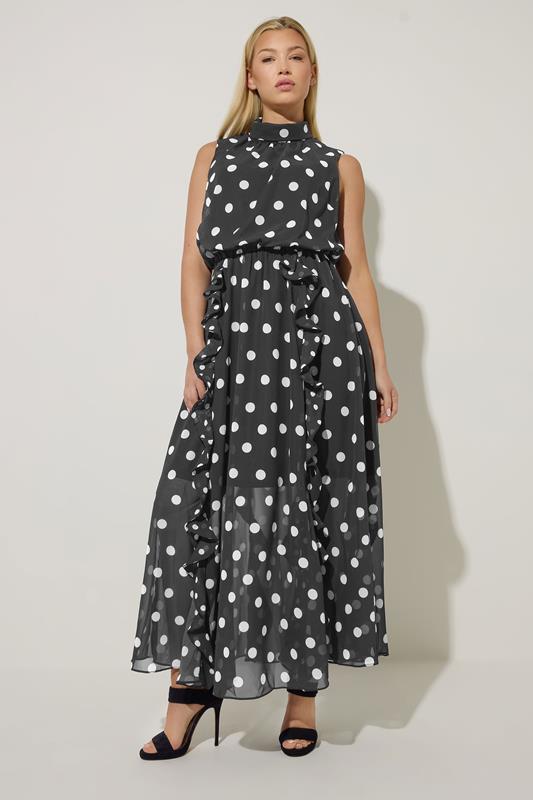 Women's Maxi Dresses STAR Black Polka Dot Maxi Dress