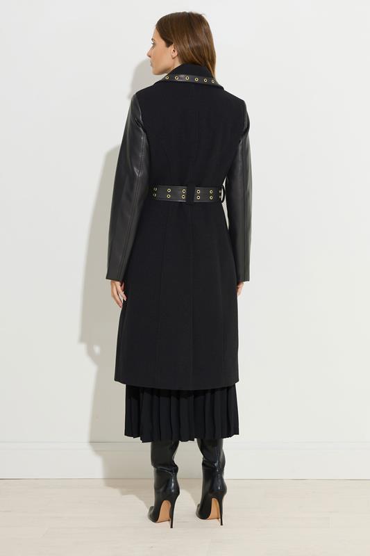 STAR Black Faux Leather Trim Coat | StarByJM 4