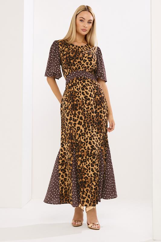 Plus Size Maxi Dresses STAR Brown Leopard Print Maxi Dress