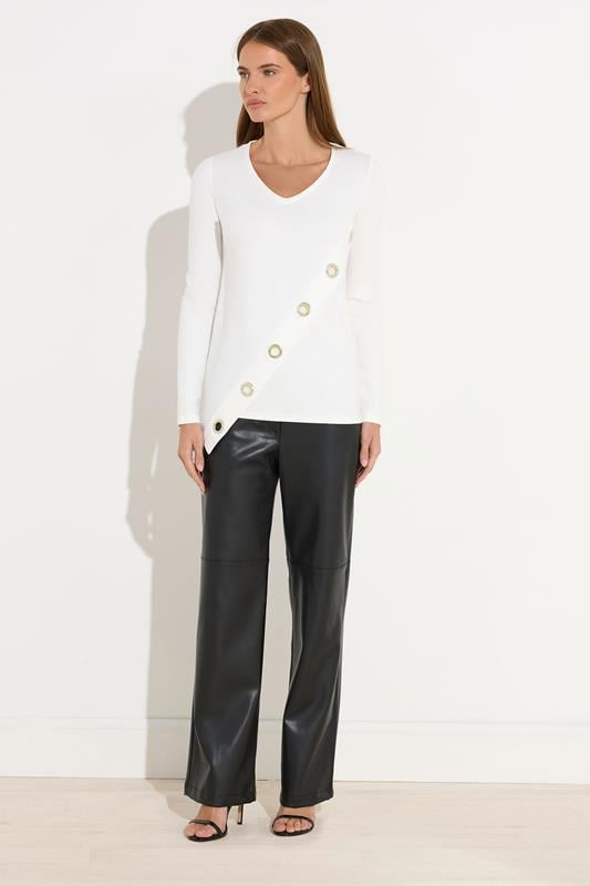 STAR Ivory White Asymmetric Eyelet Detail Top | StarByJM 2