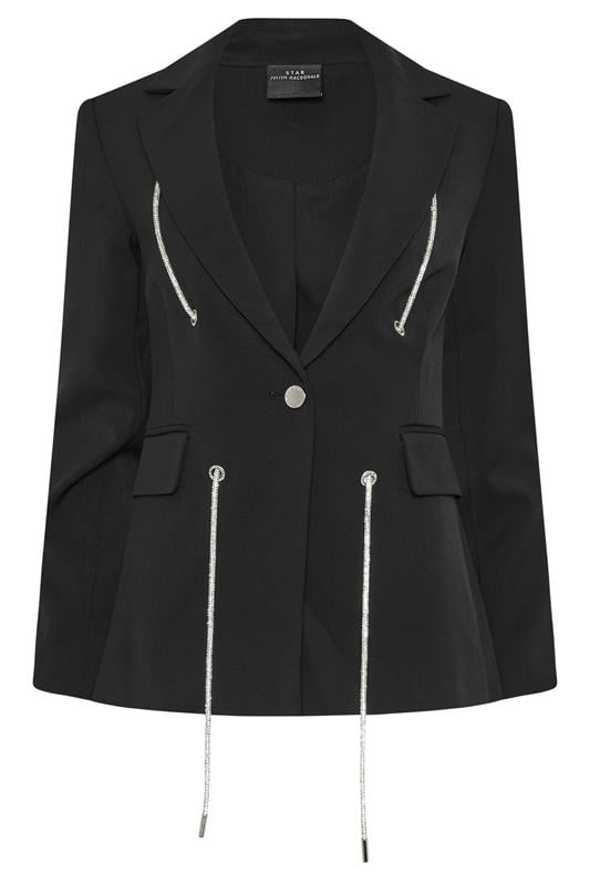STAR Black Diamante Detail Blazer | StarByJM 1