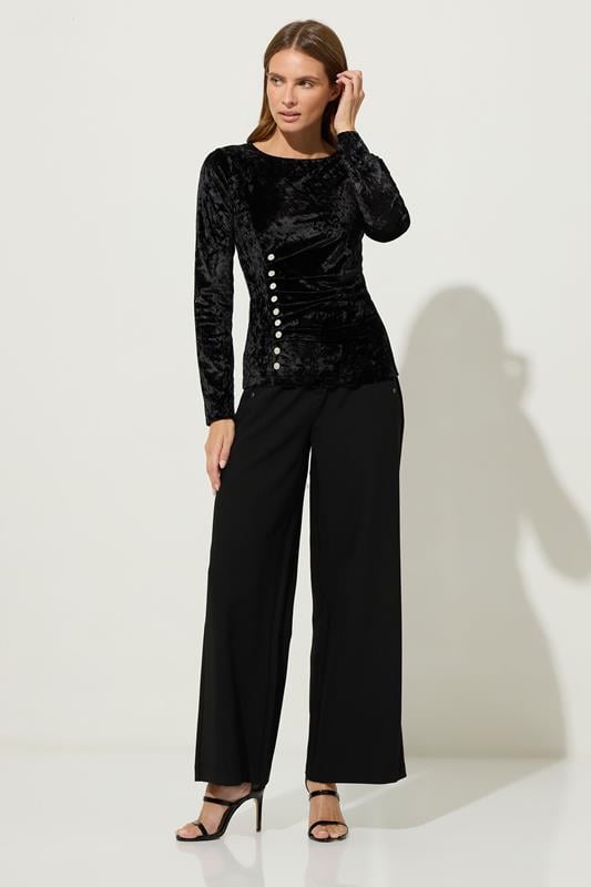 STAR Black Velvet Button Detail Top | StarByJM 2