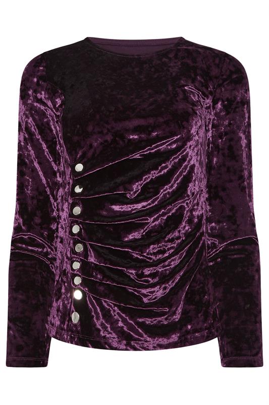 STAR Purple Velvet Button Detail Top | StarByJM 5