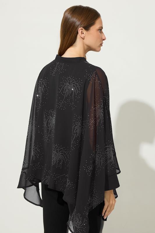 STAR Black Embellished Cape Blouse | StarByJM 3