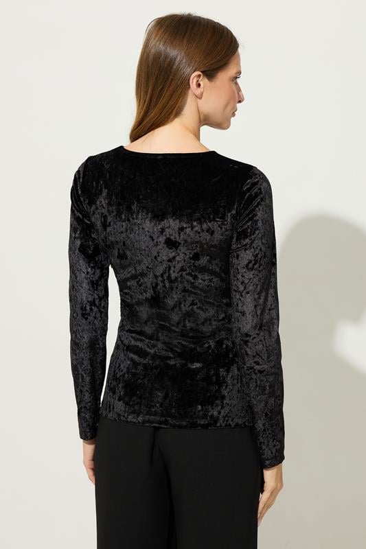 STAR Black Velvet Button Detail Top | StarByJM 3