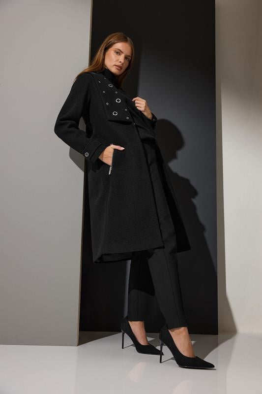 STAR Black Eyelet Collar Coat | StarByJM 6