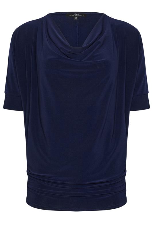 Women's Evening Tops STAR Navy Blue Neck Top