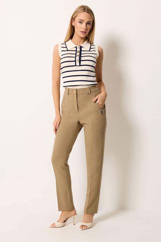 Women's Smart Trousers STAR Natural Brown Tailored Straight Leg Trousers